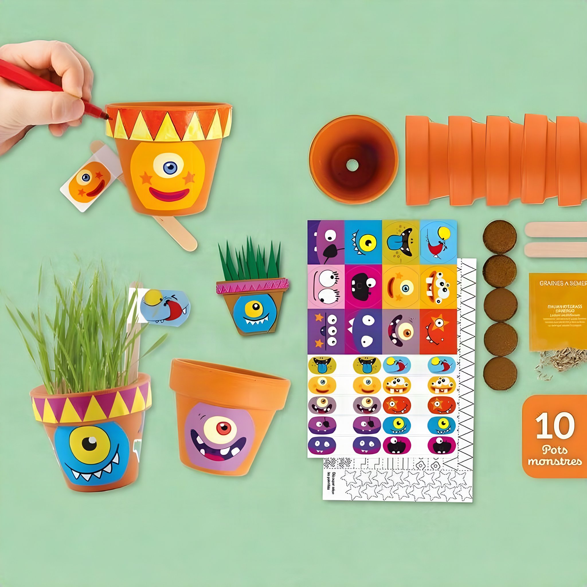 Set d'anniversaire 10 Petits Pots Monstres
