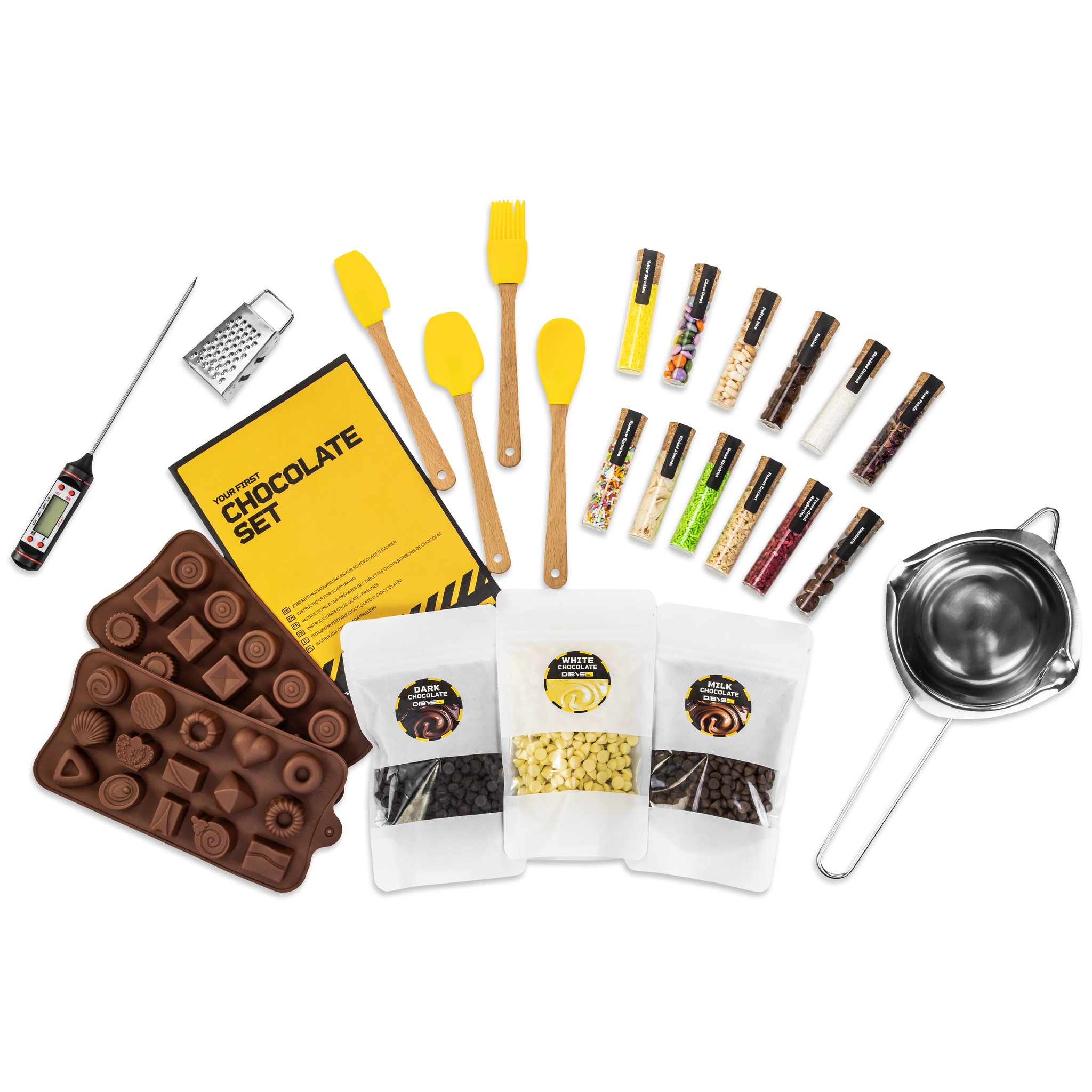 Pralinen-Set DIY Dibys – Übersicht aller Komponenten