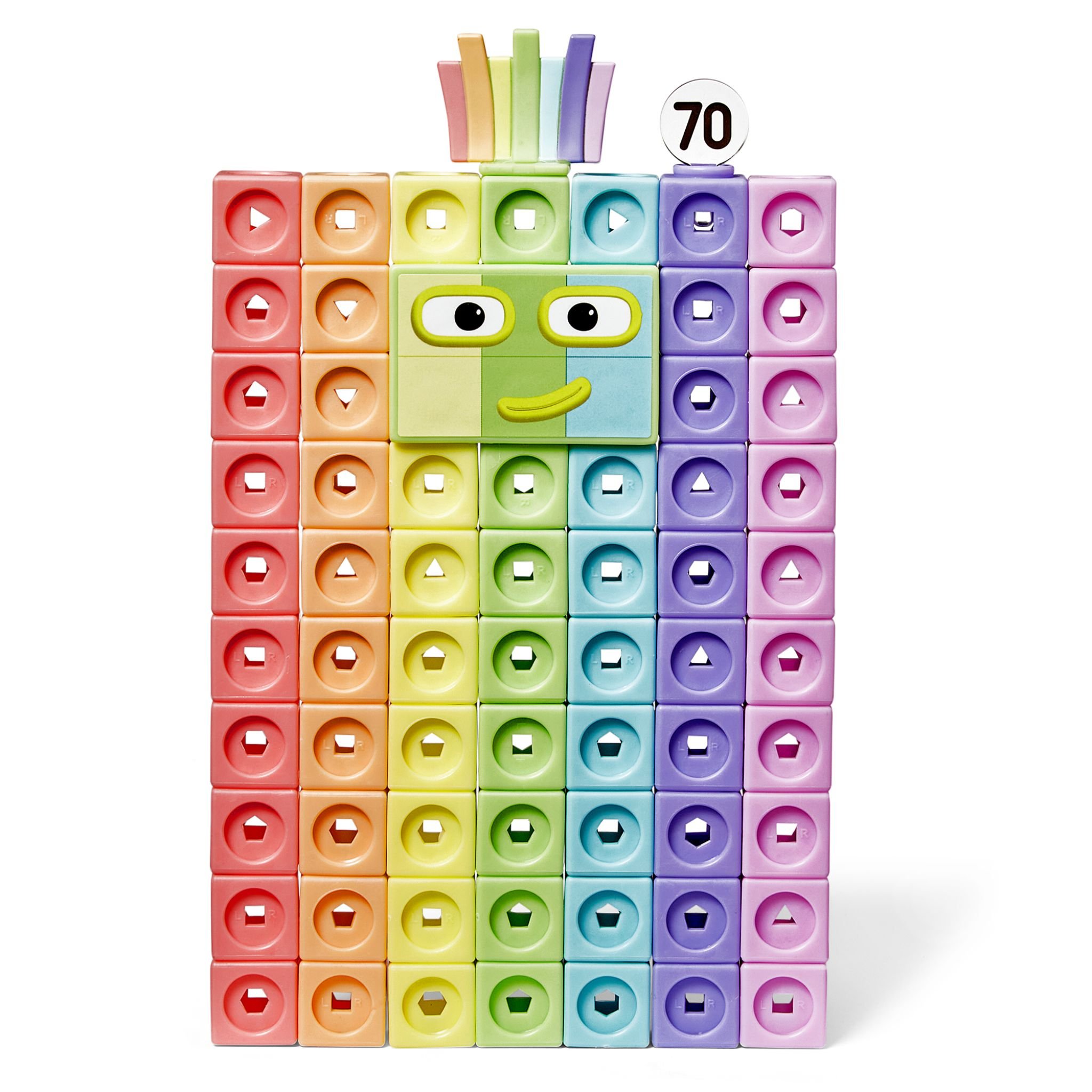 Numberblocks Heroes with Zeroes MathLink Cubes Set – Numberblock Siebzig