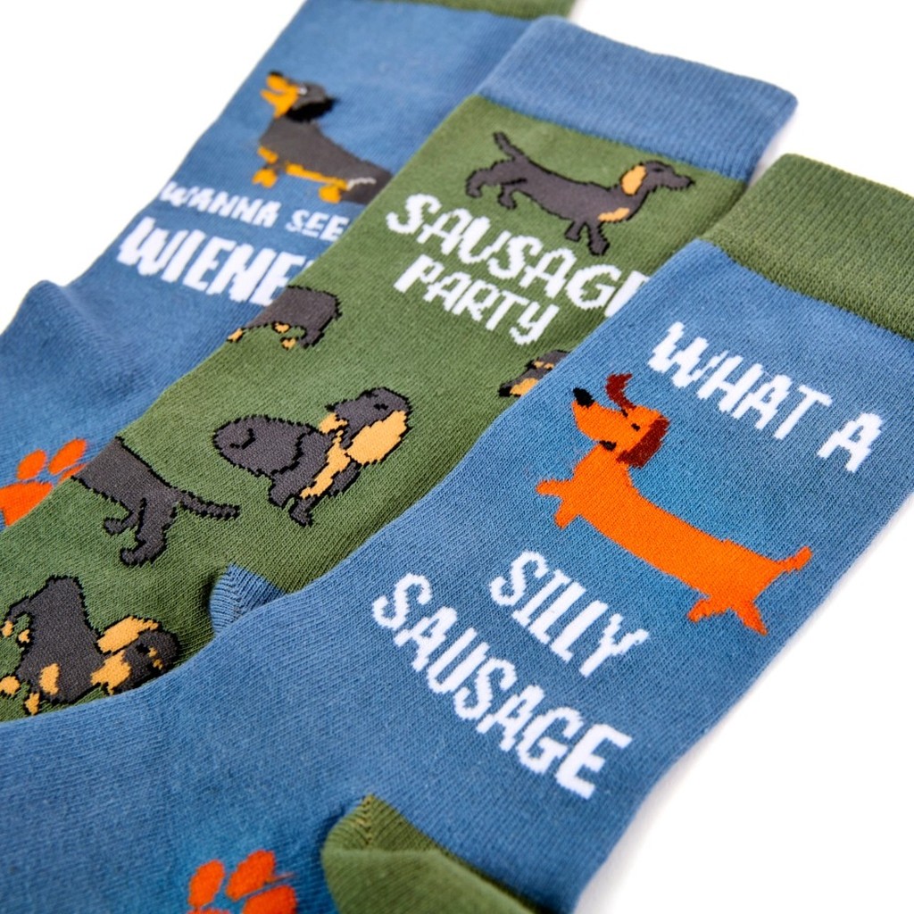 Dackel Socken-Set Blau