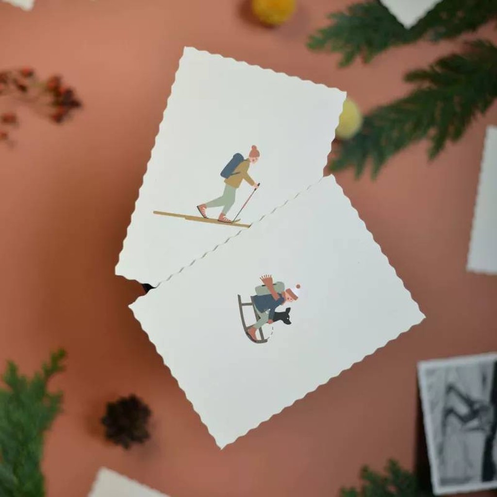 Wintersport-Postkarten-Set