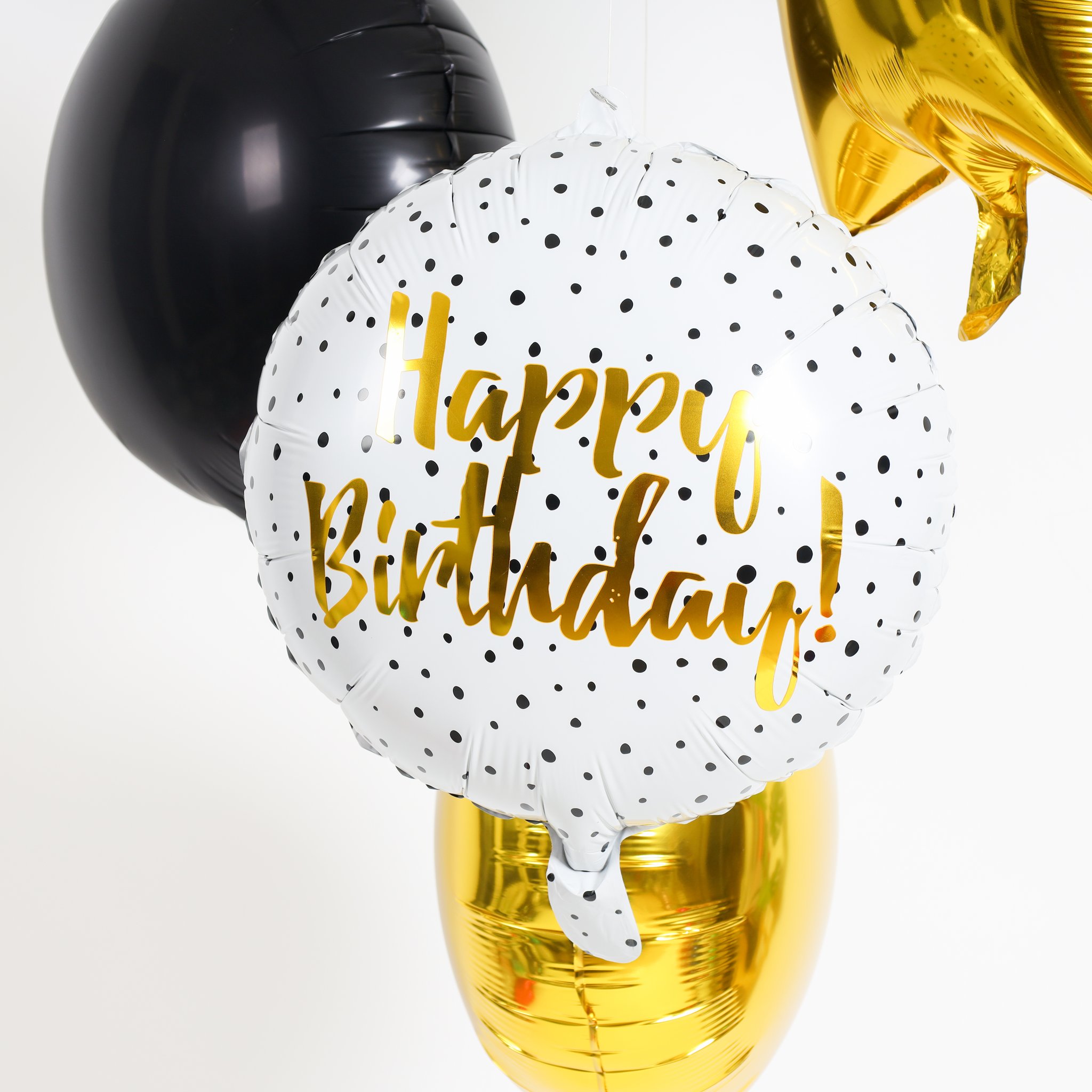 Folat Folienballon Birthday Dots — Lifestyle Geburtstagsbouquet horizontal
