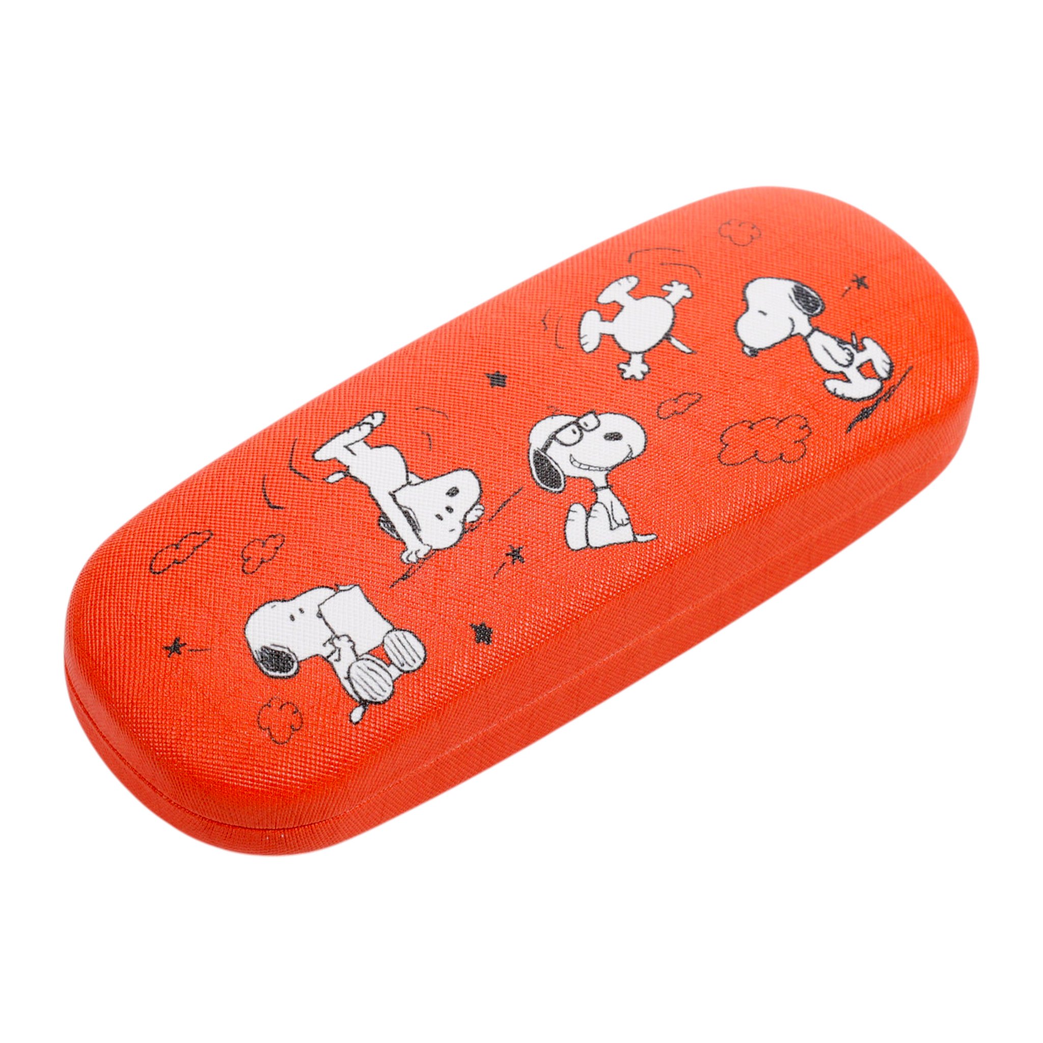 Rotes Etui mit Snoopy-Motiven