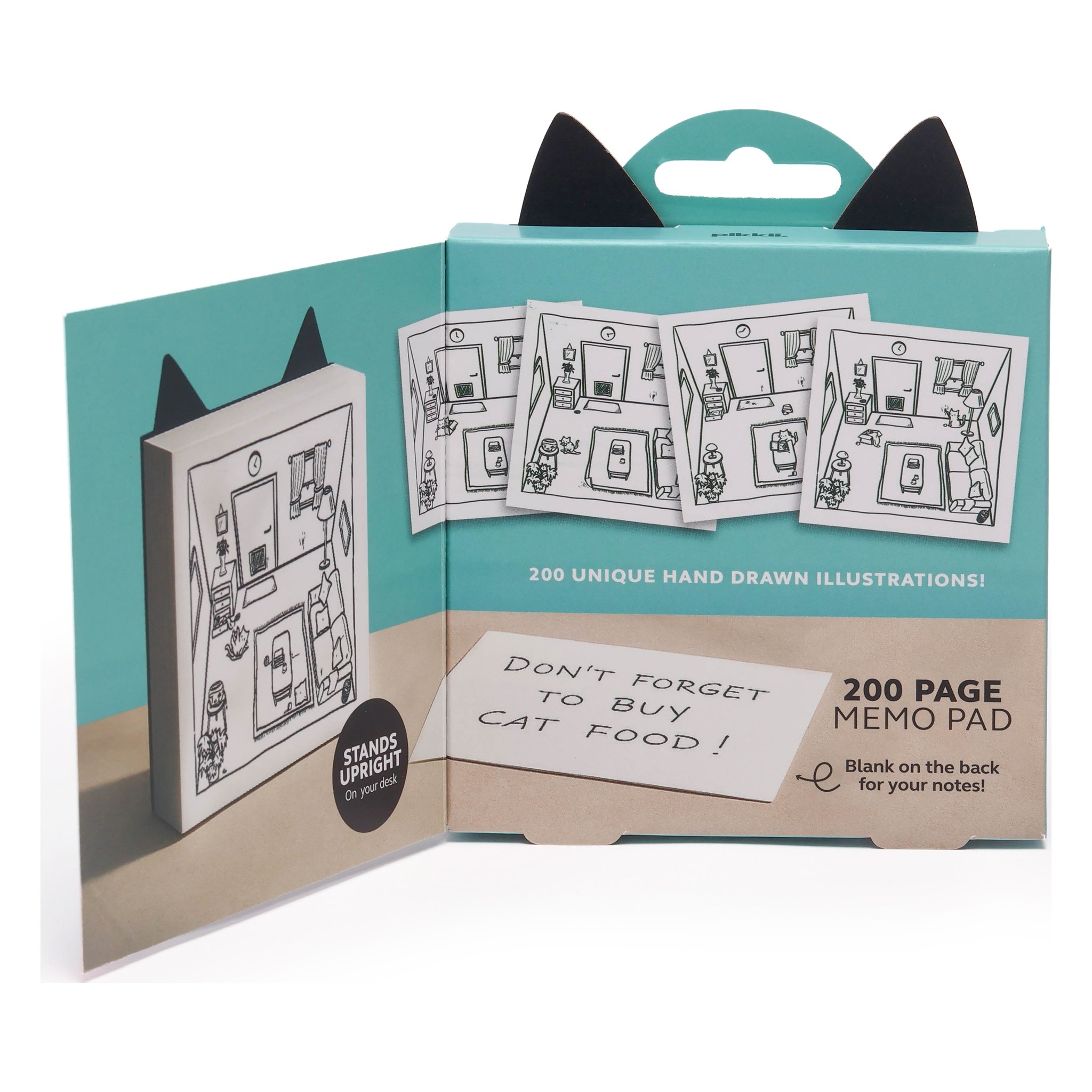 Cat Notes Notizblock – geöffnete Verpackung mit Notizzetteln