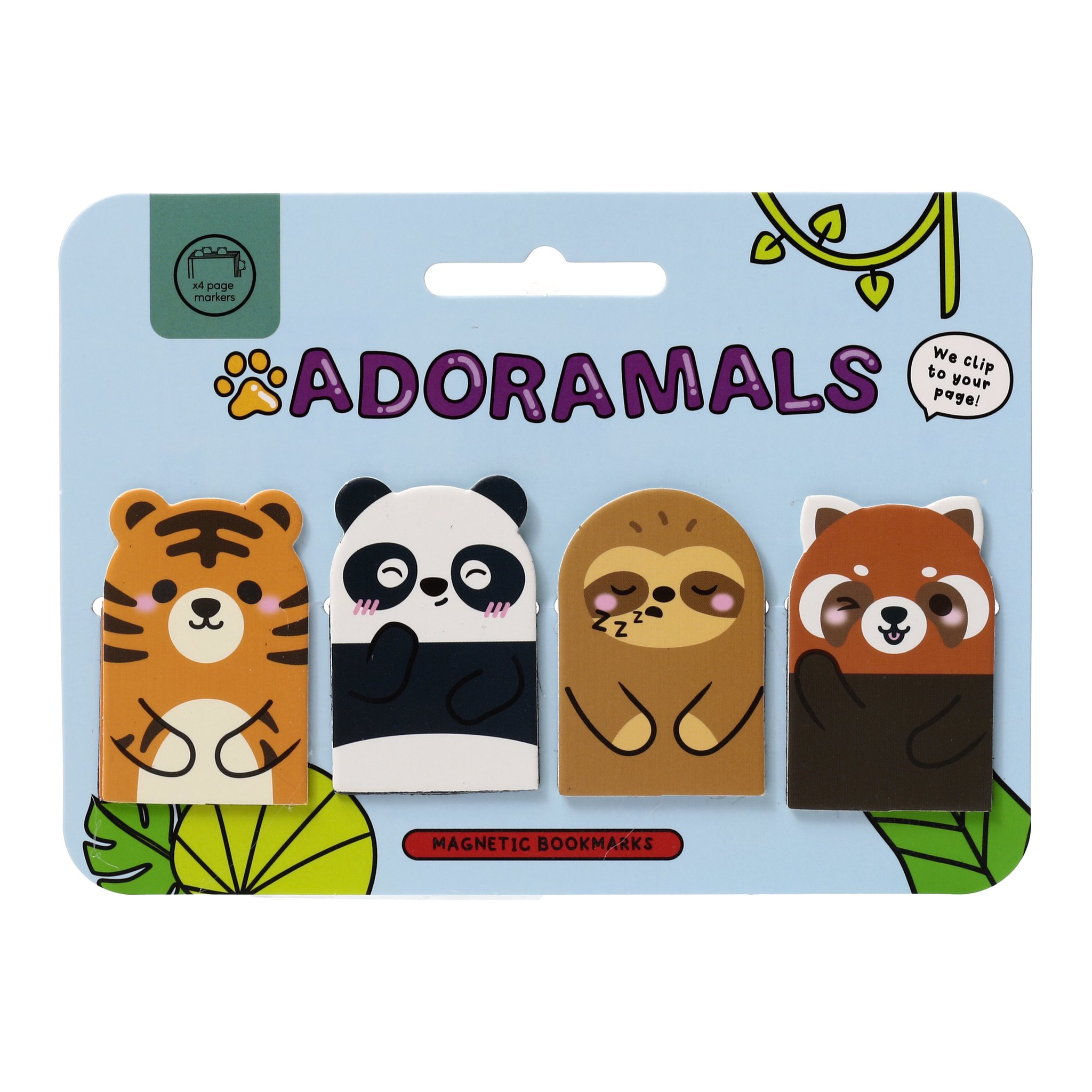 Adoramals-Blisterkarte mit vier Magnetlesezeichen