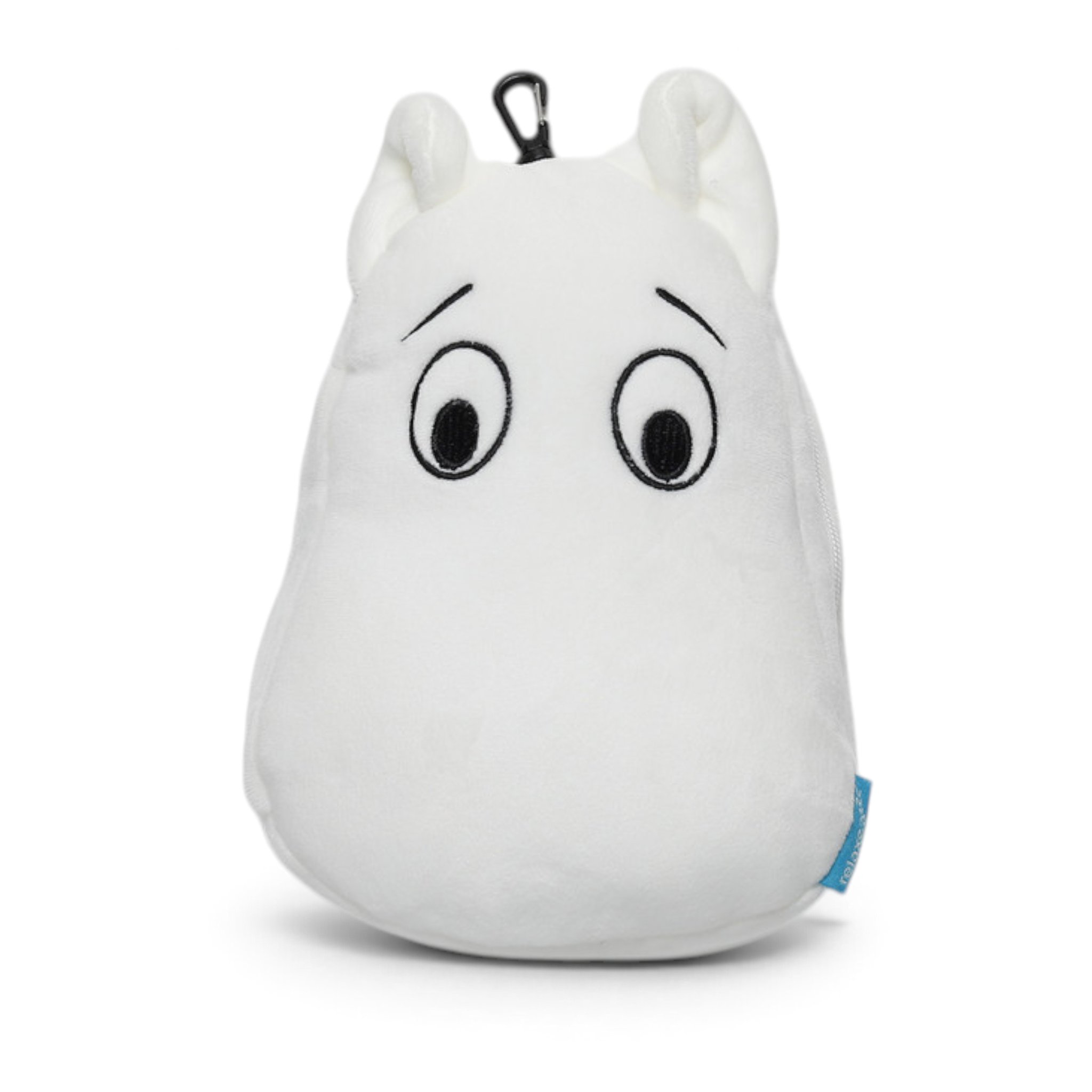 Zusammengefaltetes Reisekissen in Mumin-Form