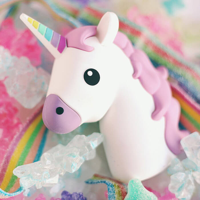 Chargeur Externe pour Smartphone - Émoticône Licorne