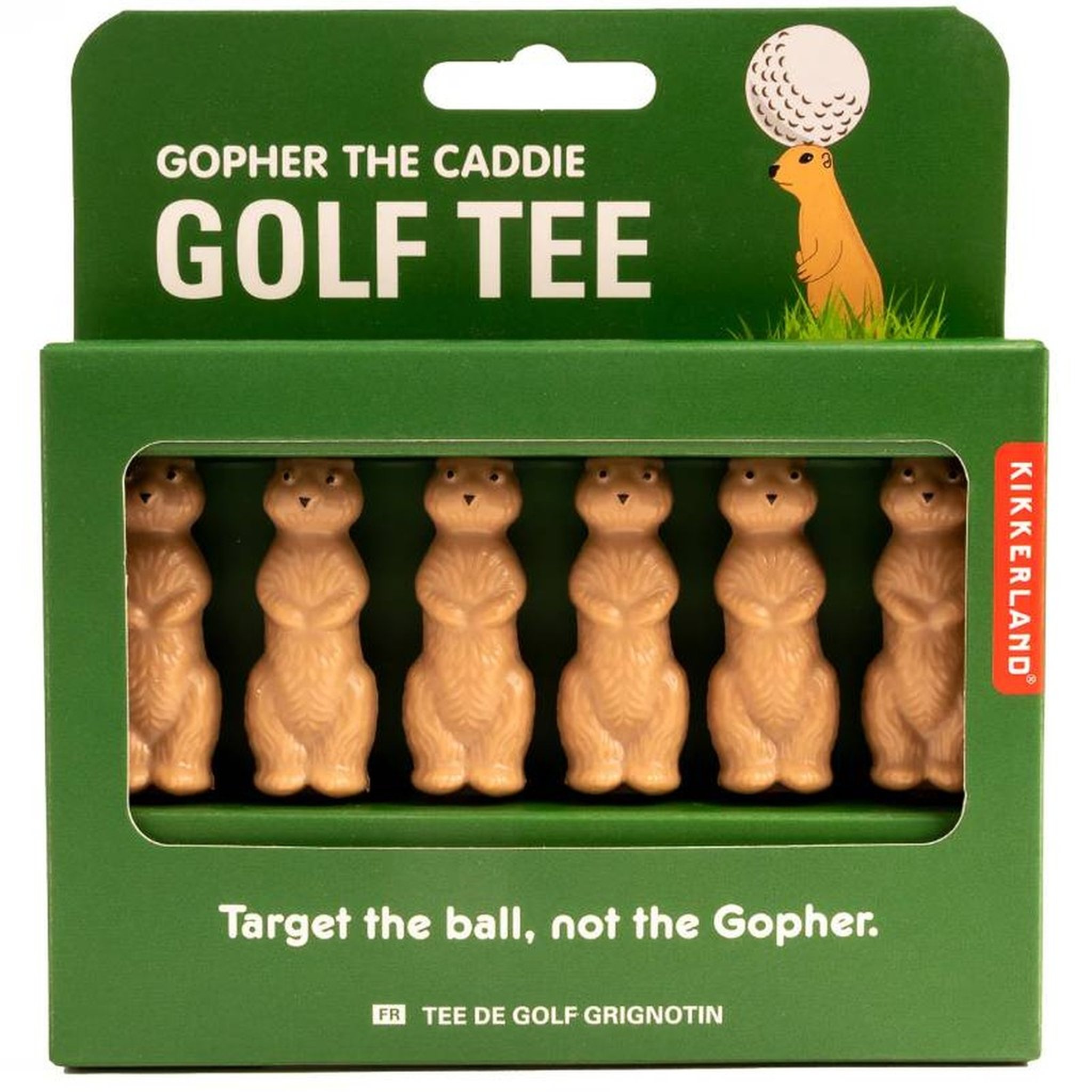 Golftees in der Verpackung «Gopher the Caddie Golf Tee» von Kikkerland