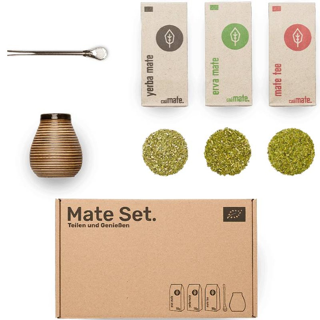 Mate Starter Set mit Kalebasse, Bombilla und Mate Tee