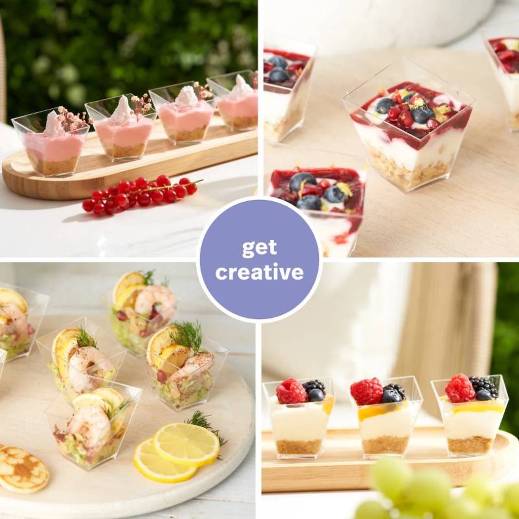 100 Plastic Dessert Pots