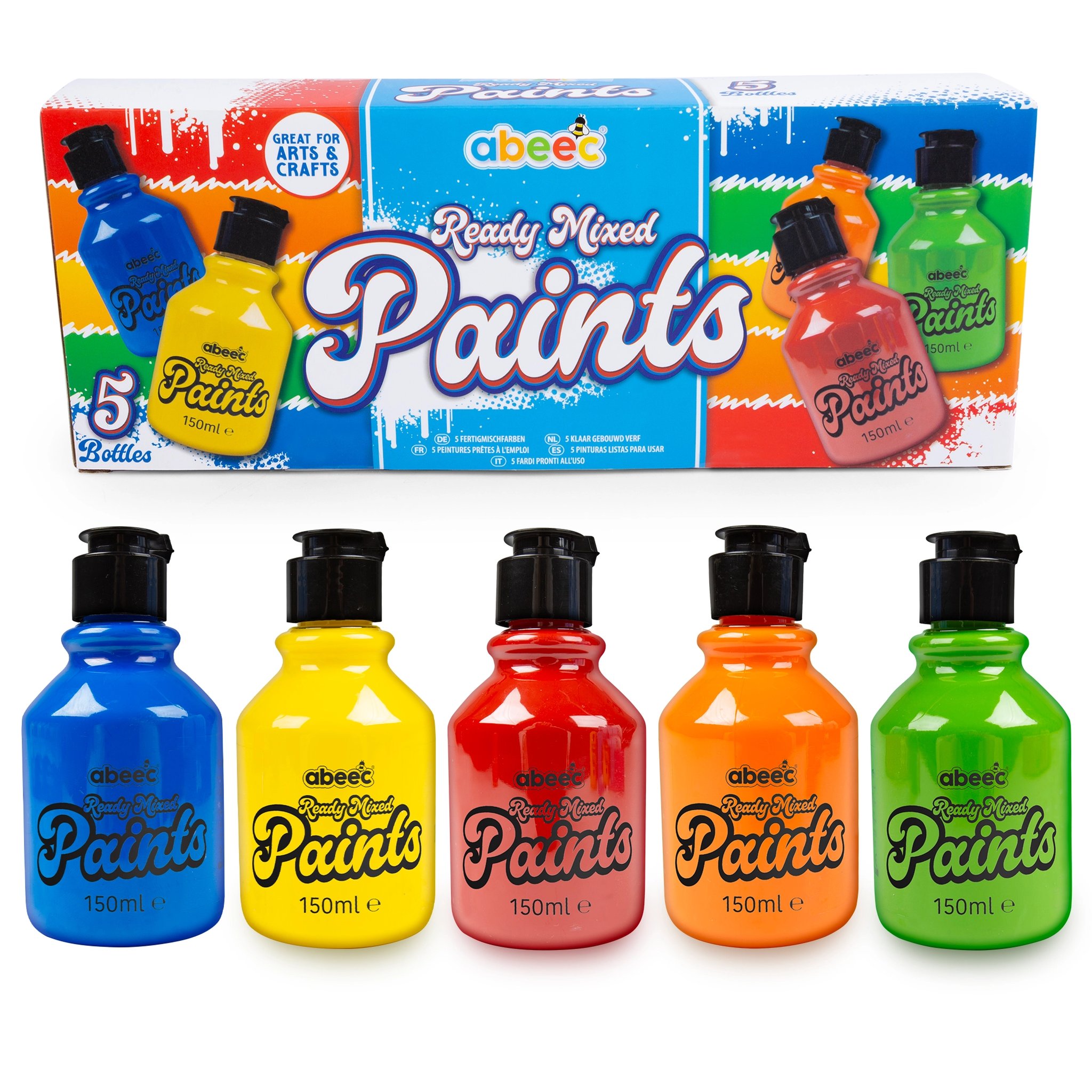 5 colori pronti all'uso colori primari 150 ml ciascuno