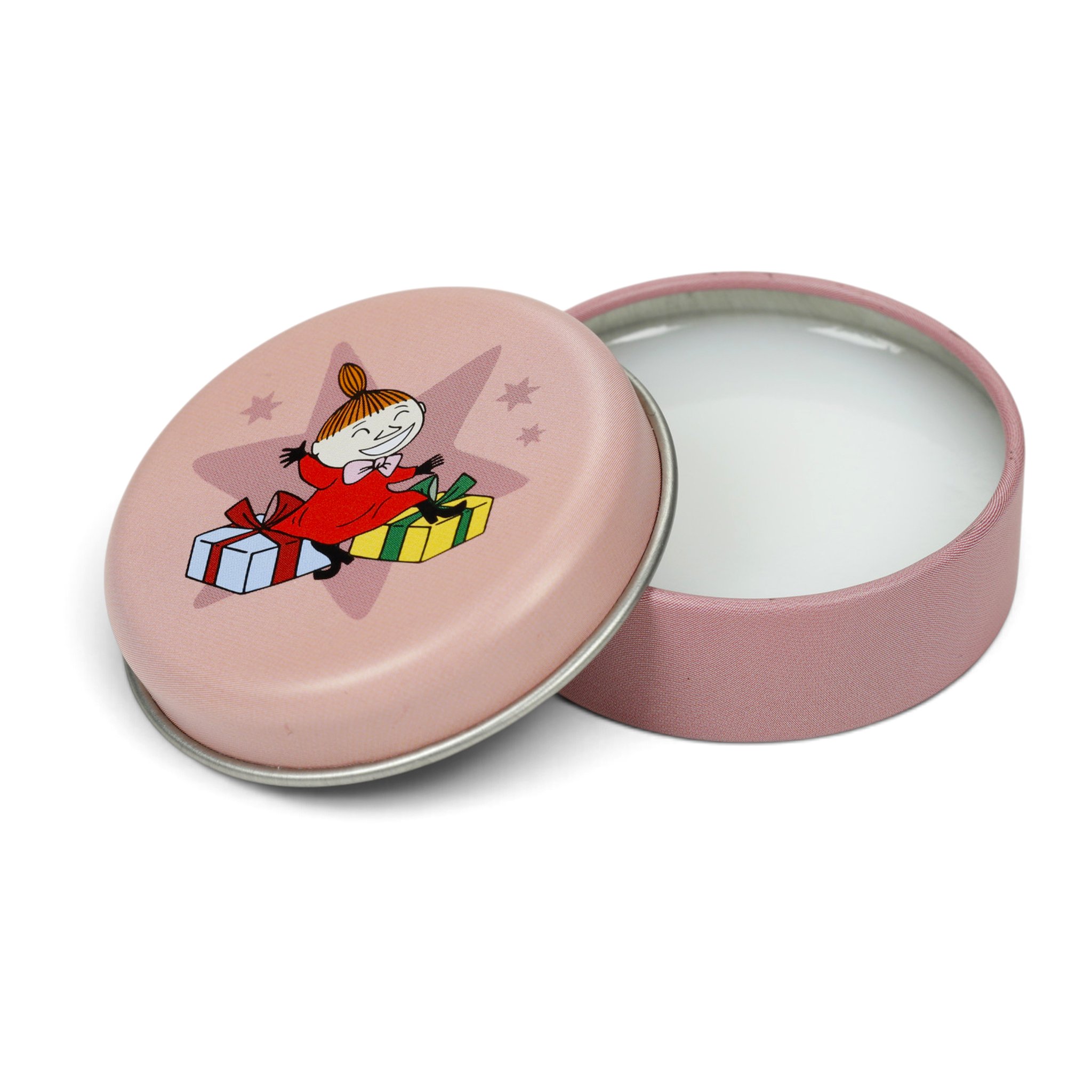 Geöffnete rosa Dose mit der Kleinen My