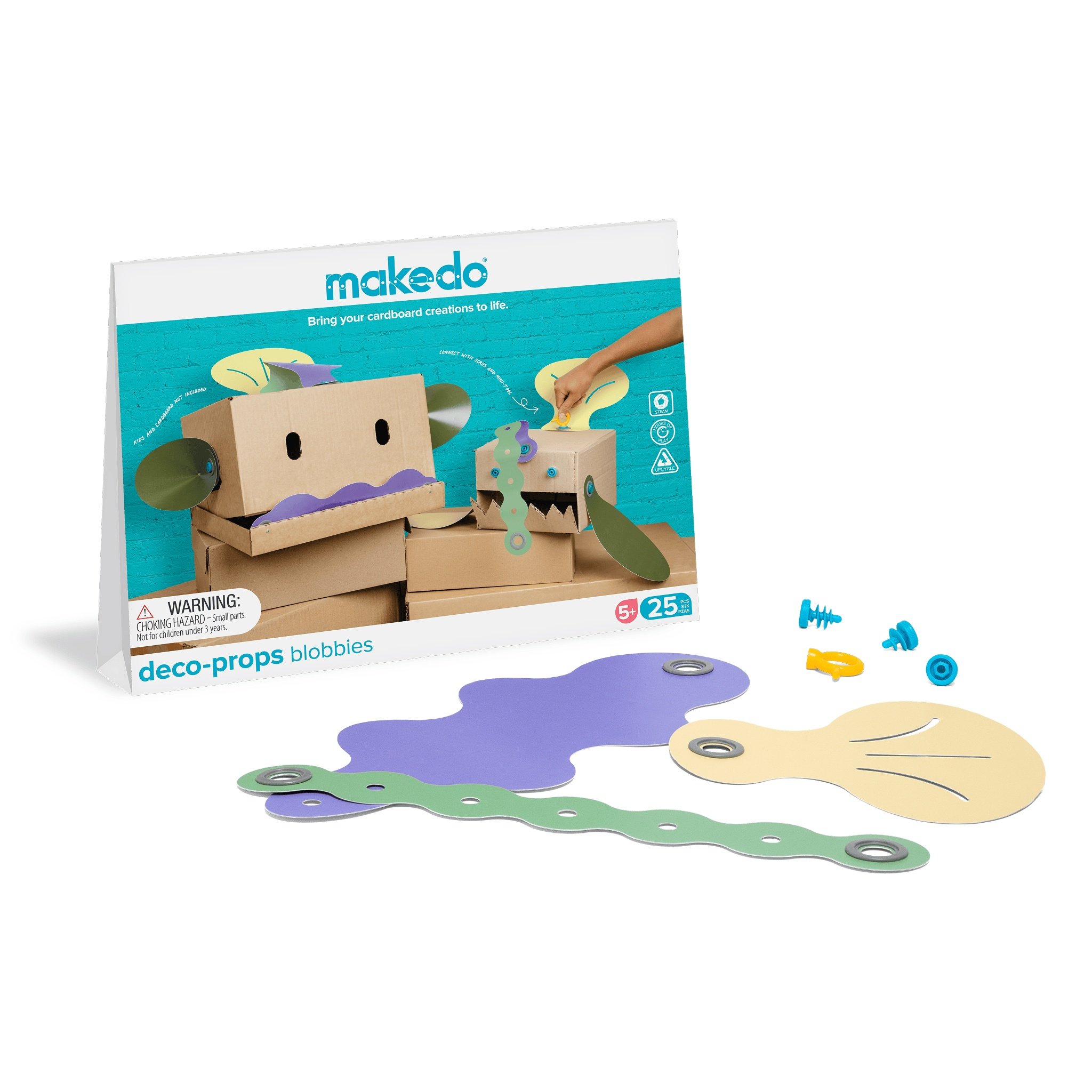 Emballage Makedo Deco-Props Blobbies avec pièces décoratives et connecteurs