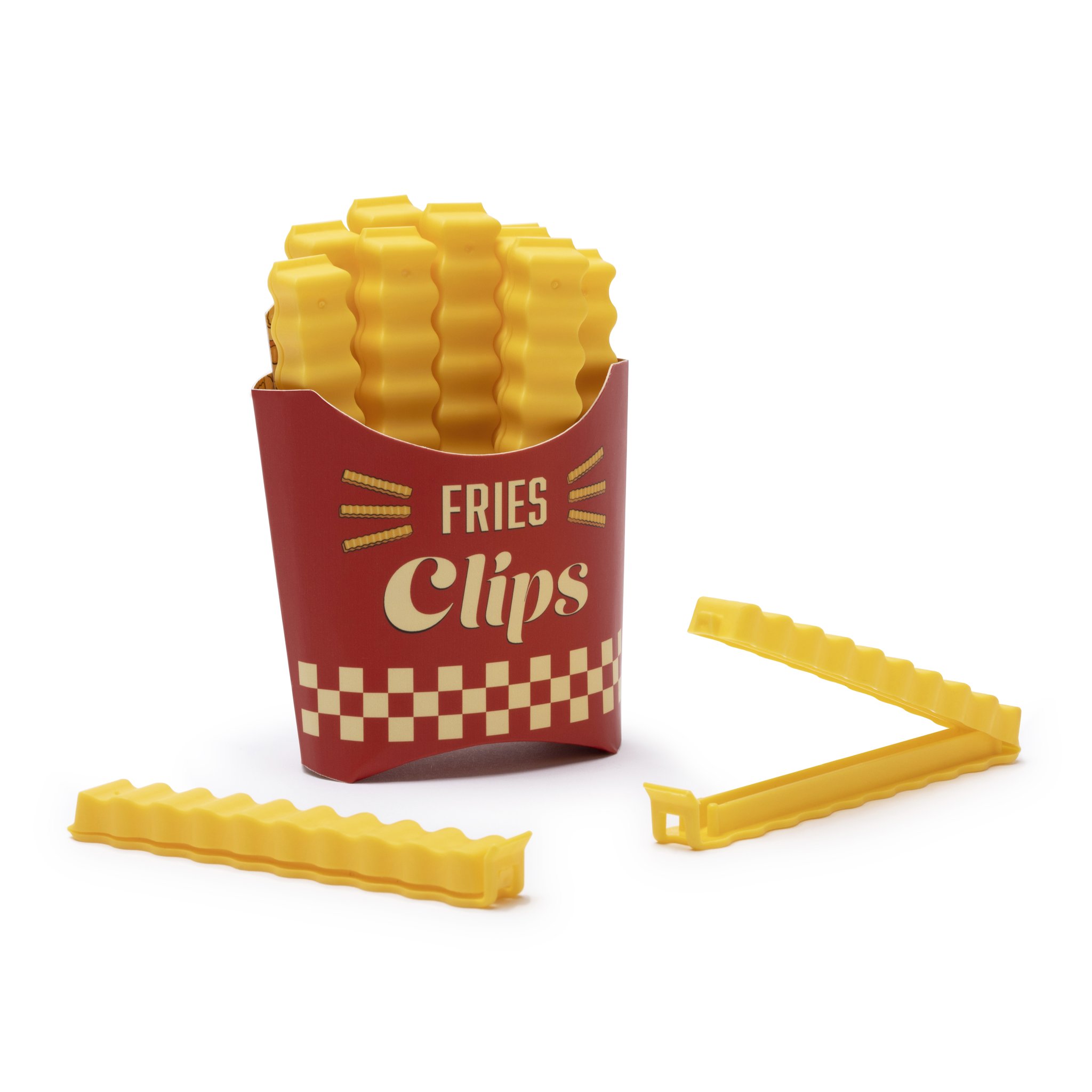 Set de pinces frites avec 12 clips dans boîte magnétique rouge