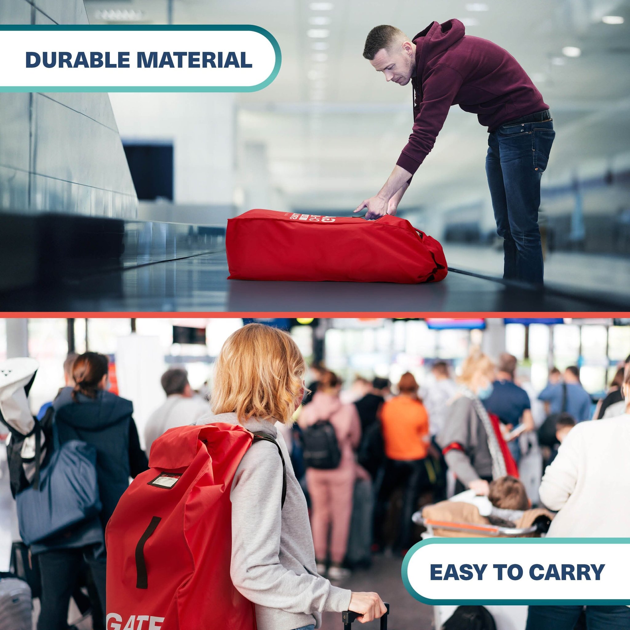 Buggy Reisetasche am Flughafen robustes Material einfach zu tragen