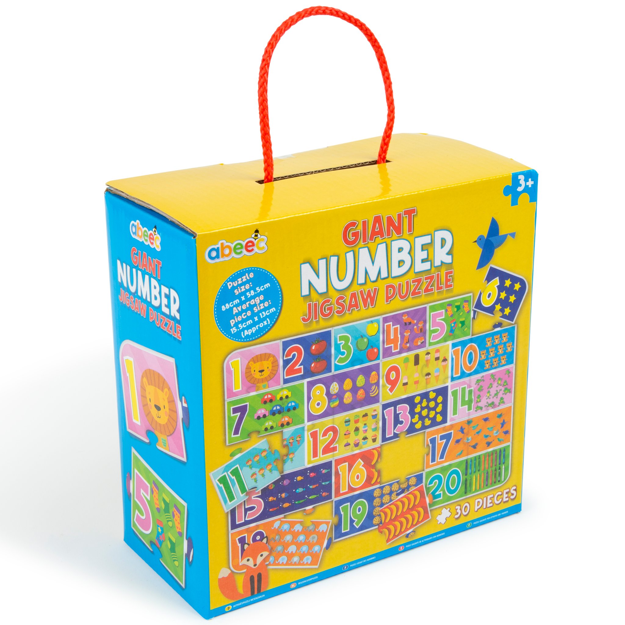 abeec Riesen-Bodenpuzzle Zahlen in der Box mit Tragegriff