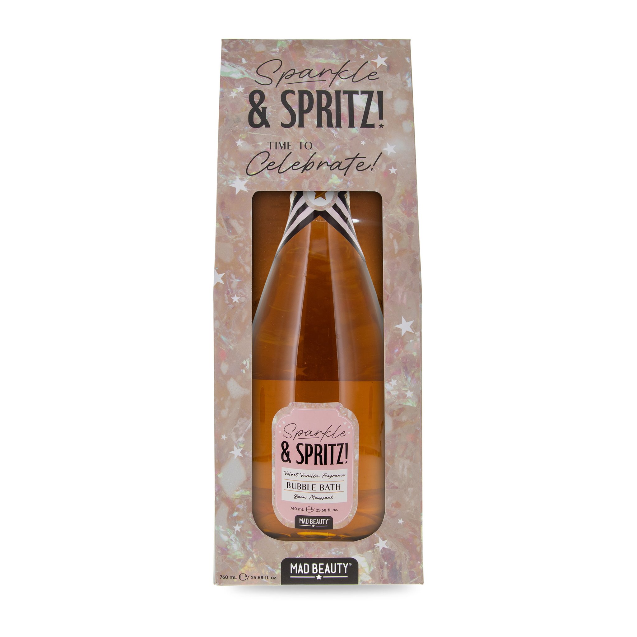 Sparkle & Spritz Schaumbad in Sektflaschen-Form in der Geschenkschachtel