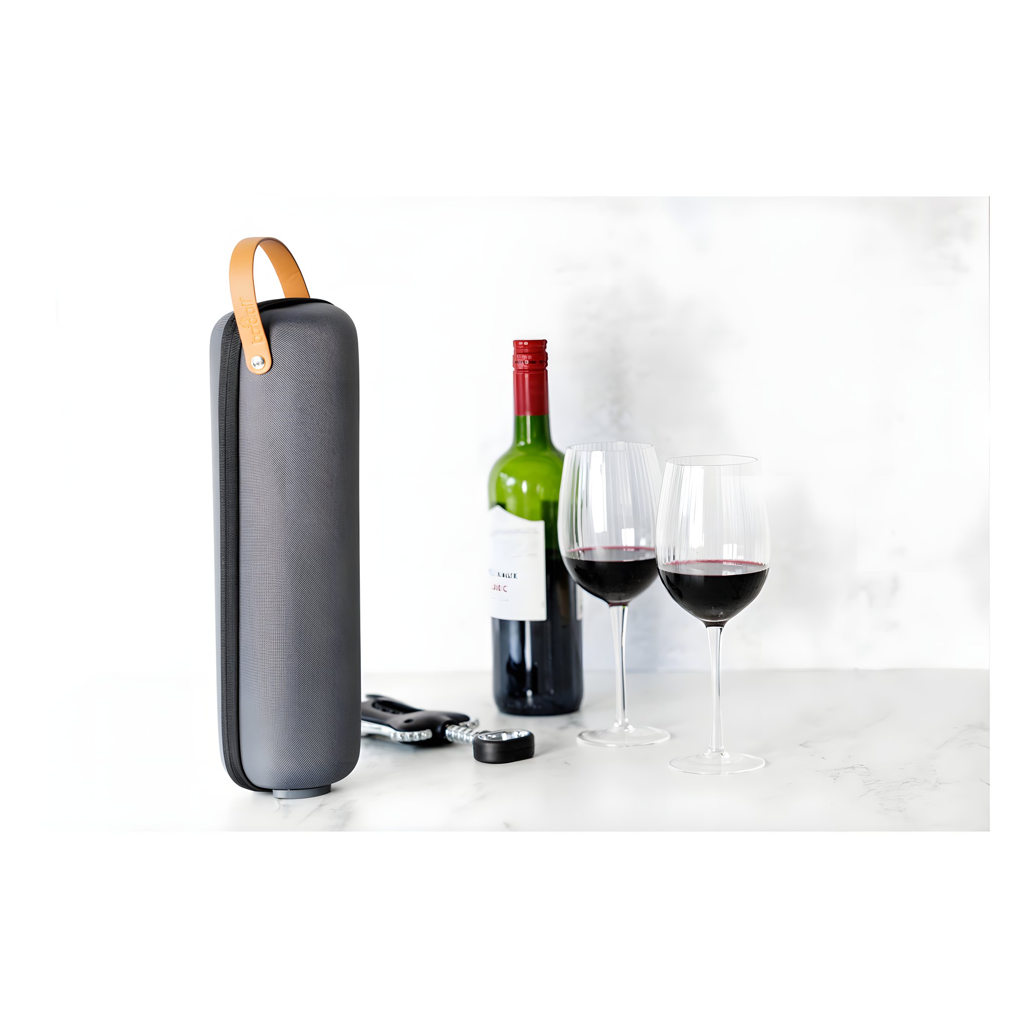 Sac de transport pour bouteille de vin Barcraft — avec bouteille à l'intérieur