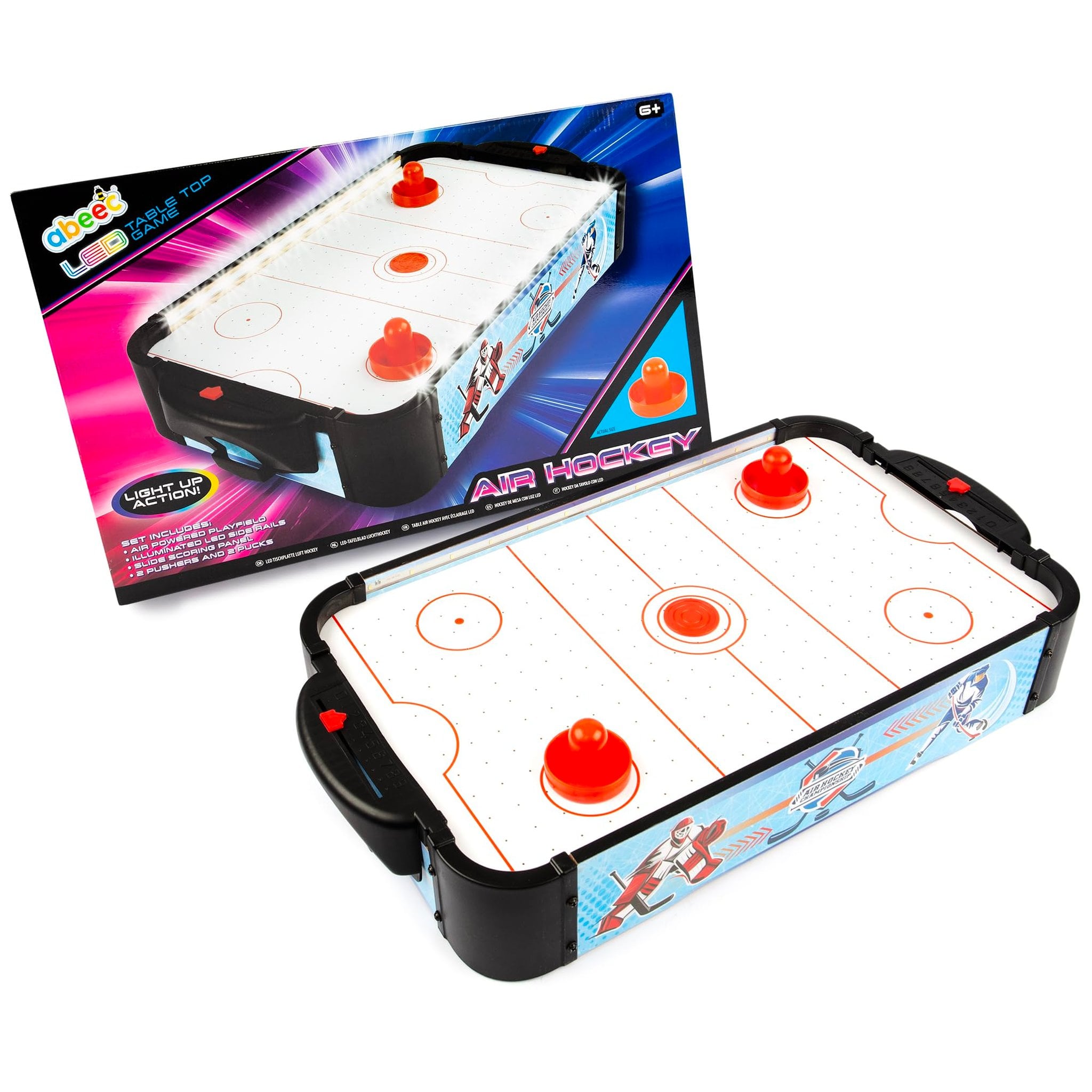 Air hockey de table avec éclairage LED