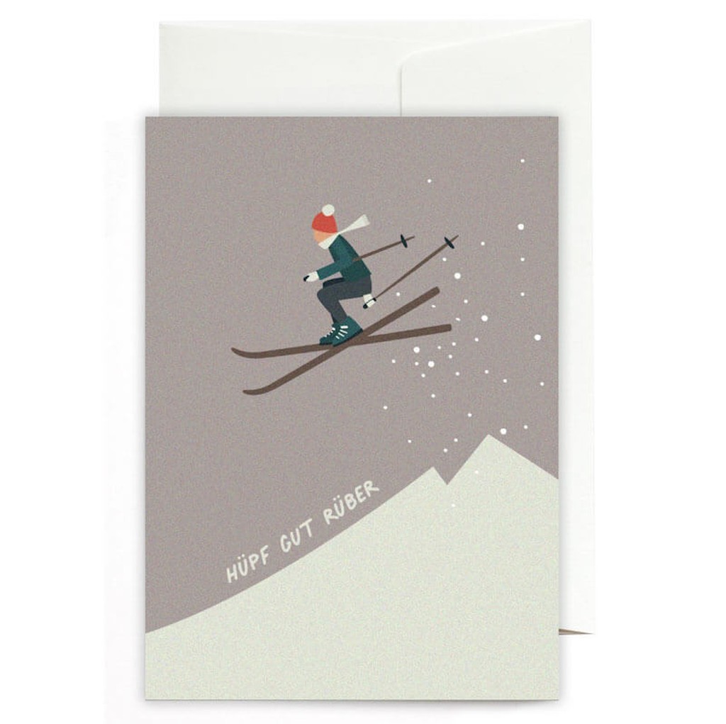 Grusskarte Hüpf gut rüber von roadtyping