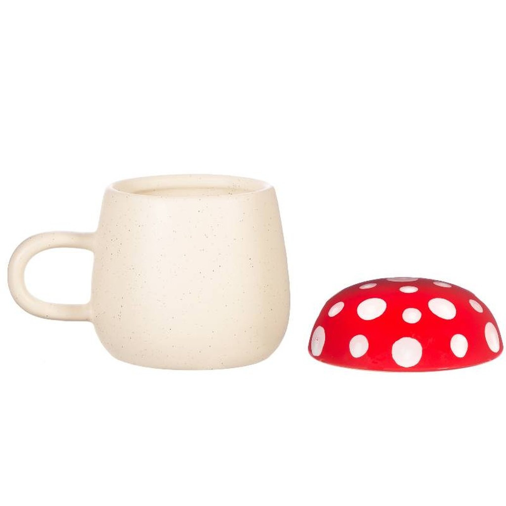 Tazza fungo scontornata con coperchio accanto