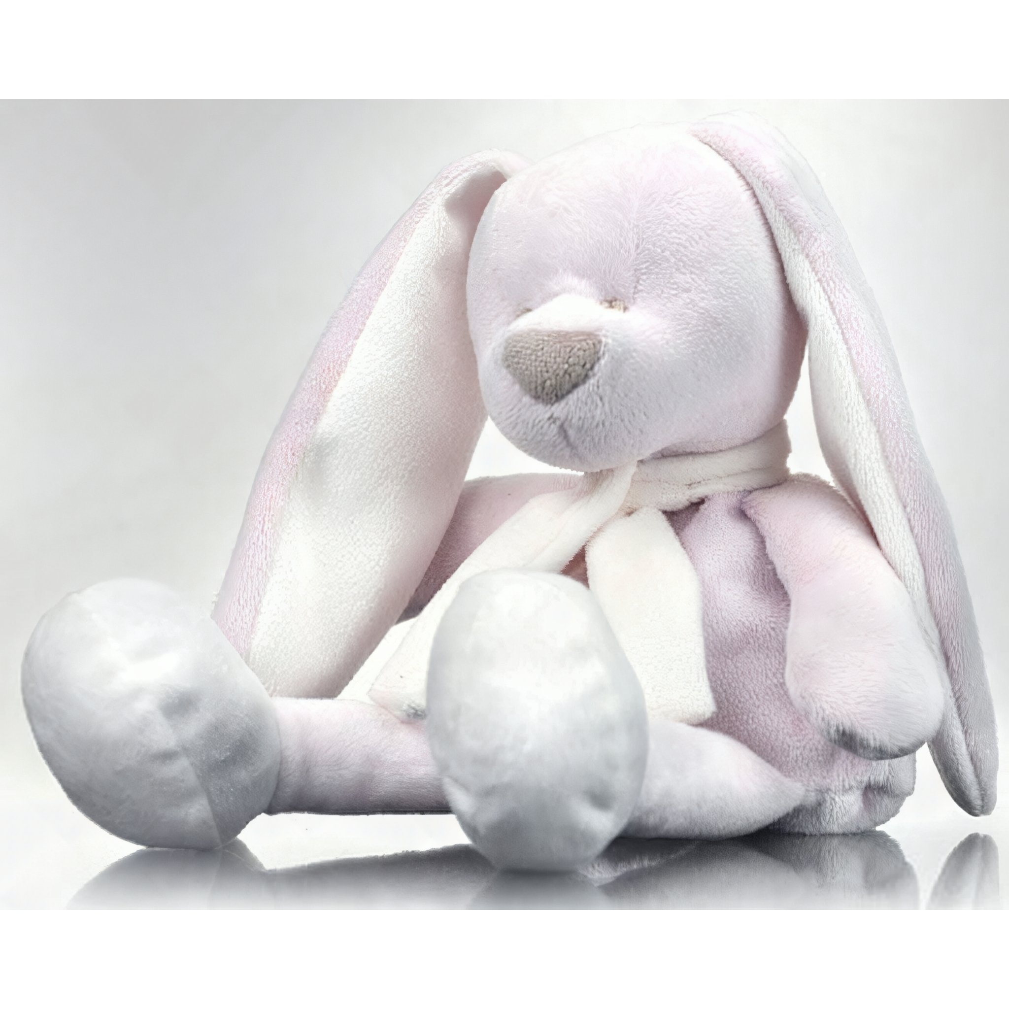 Coussin chauffant lapin en peluche rose