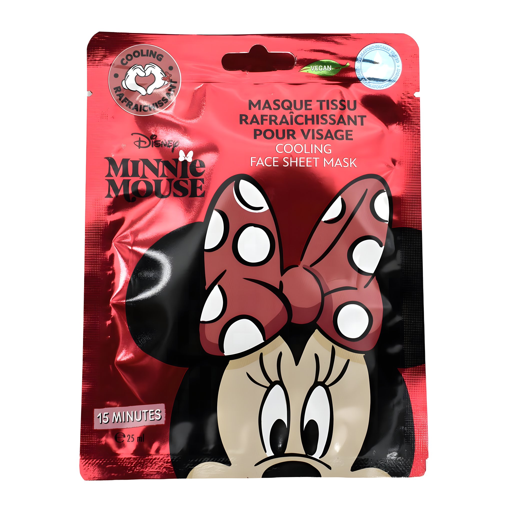 Minnie Maus Kühlende Gesichts-Tuchmaske 25 ml im roten Beutel