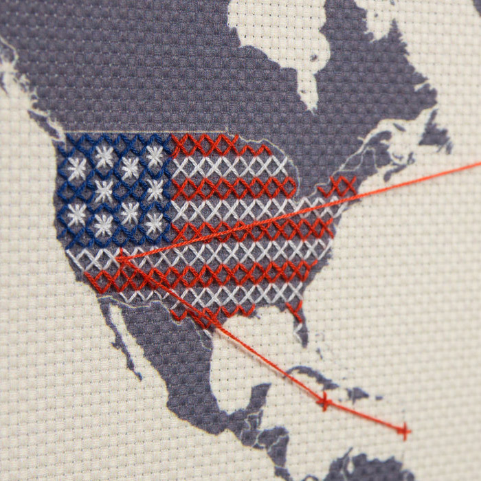 Carte du Monde Point de Croix