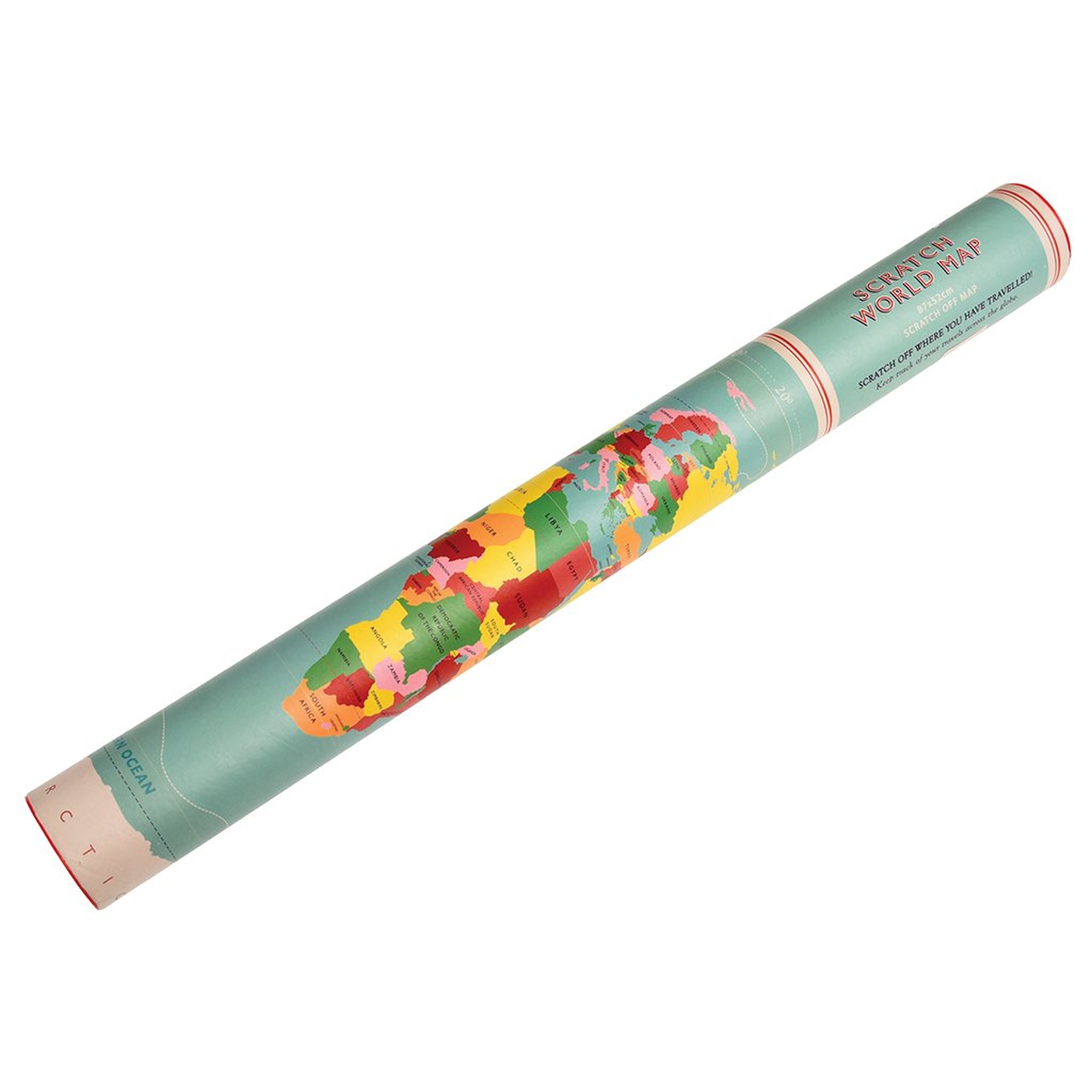 Tube d'emballage de la carte à gratter avec graphisme de carte colorée