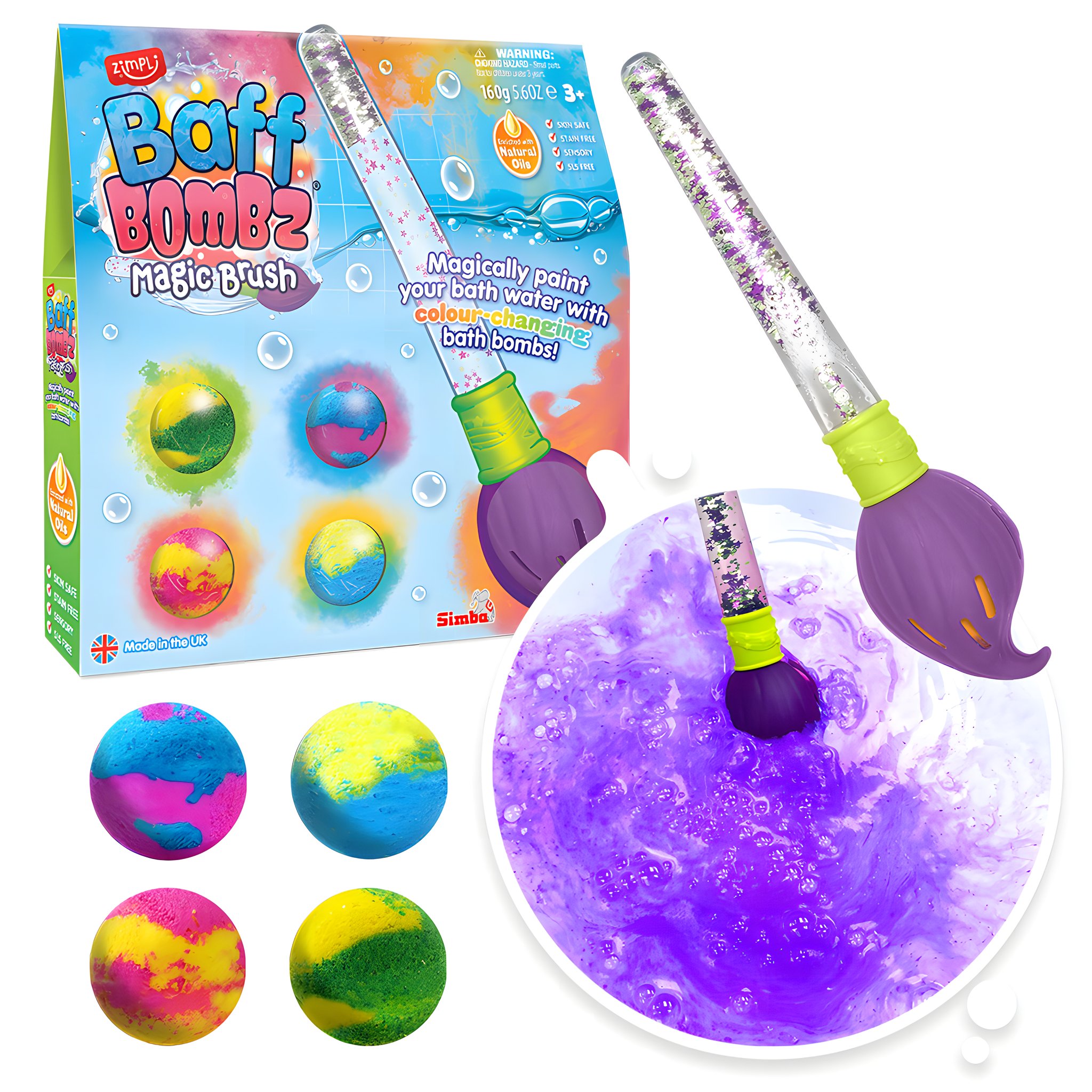 Baff Bombz Magic Brush Set Verpackung von Zimpli Kids