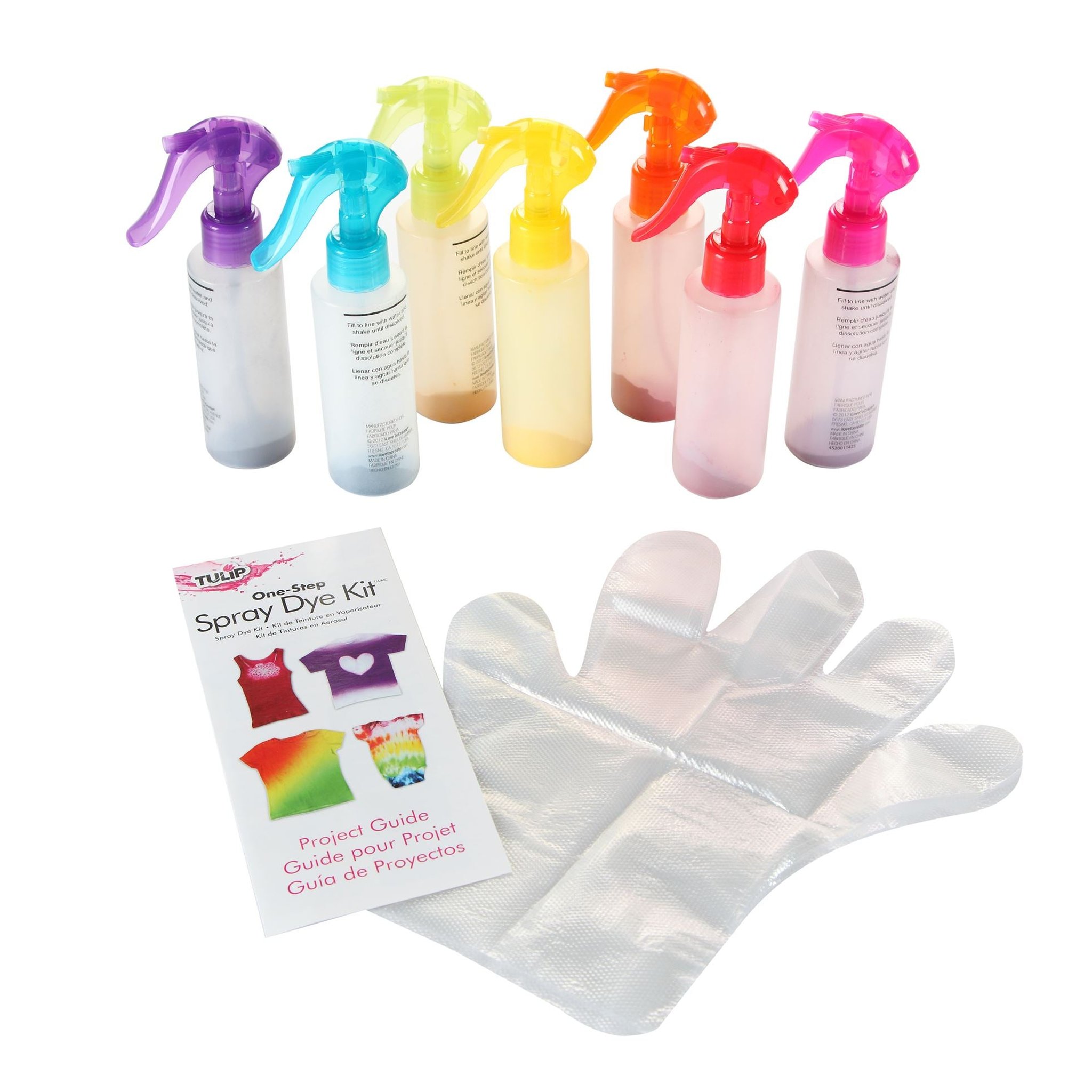 7 Sprühflaschen mit Handschuhen und Anleitung — Set-Inhalt
