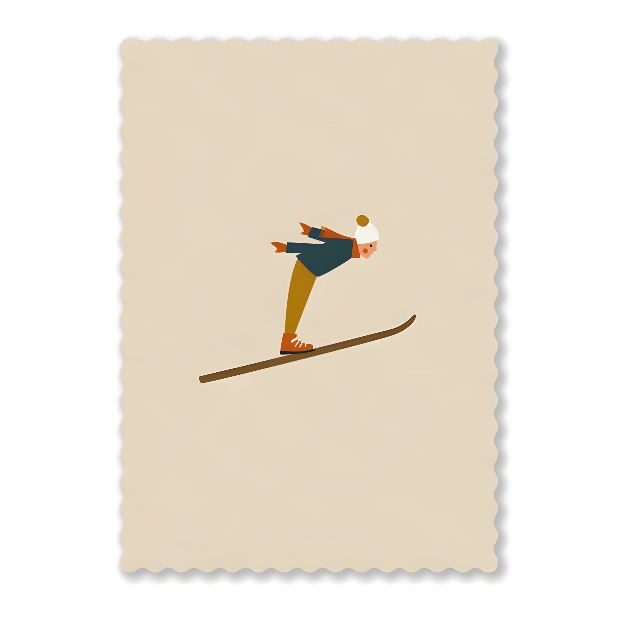 Set cartoline sport invernali — salto con gli sci