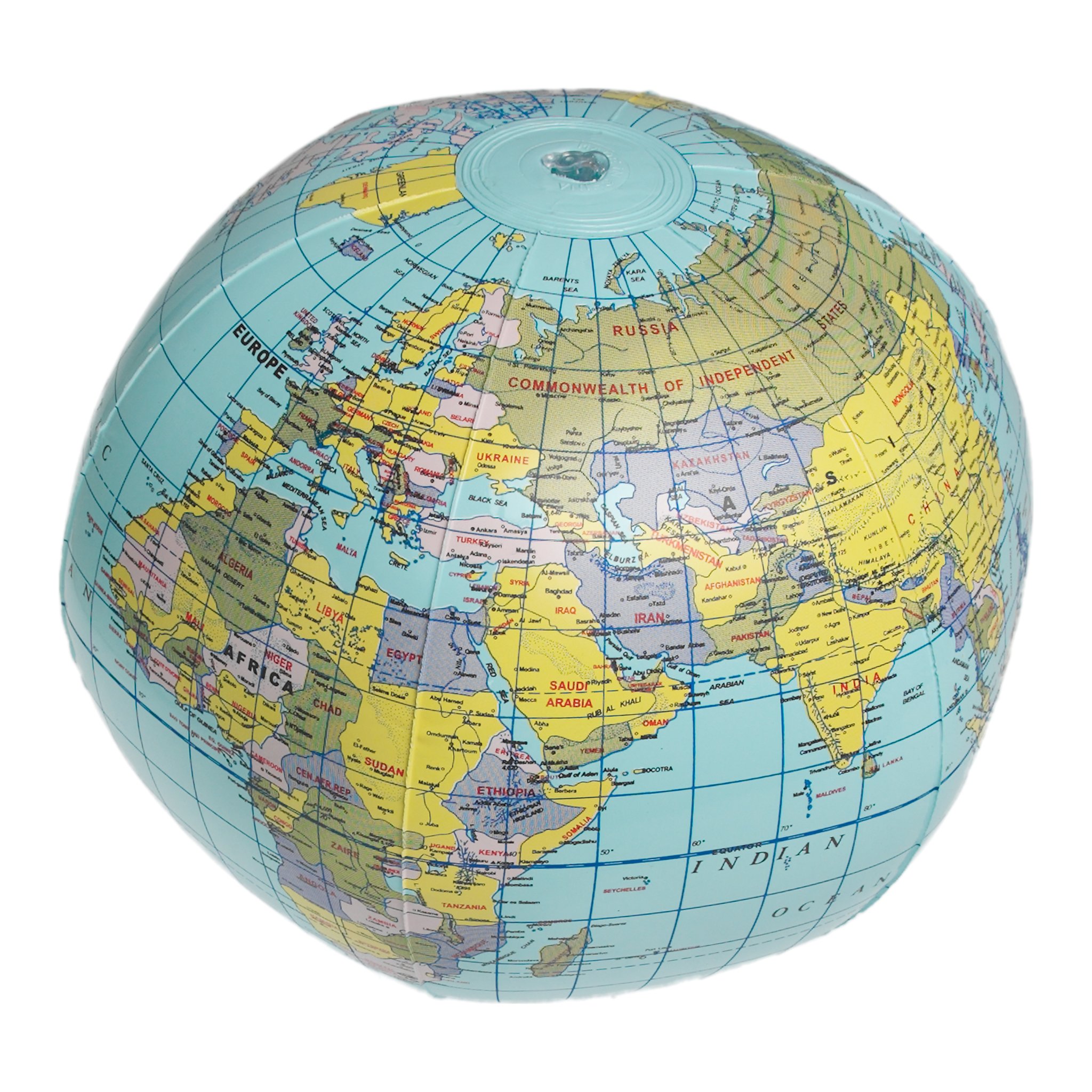 Mappamondo gonfio con vista su Asia e Pacifico