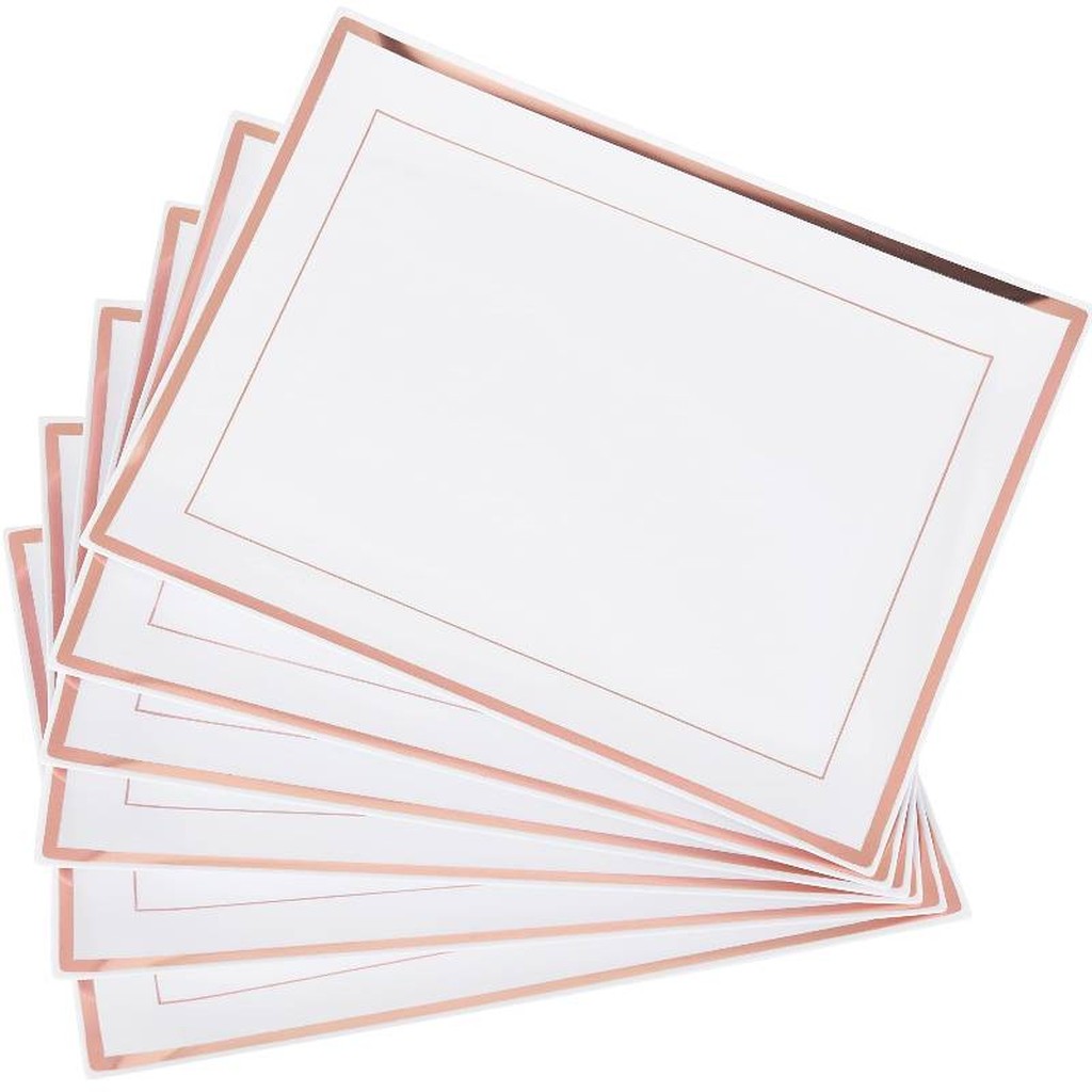 Serviertabletts mit rosegoldenem Rand