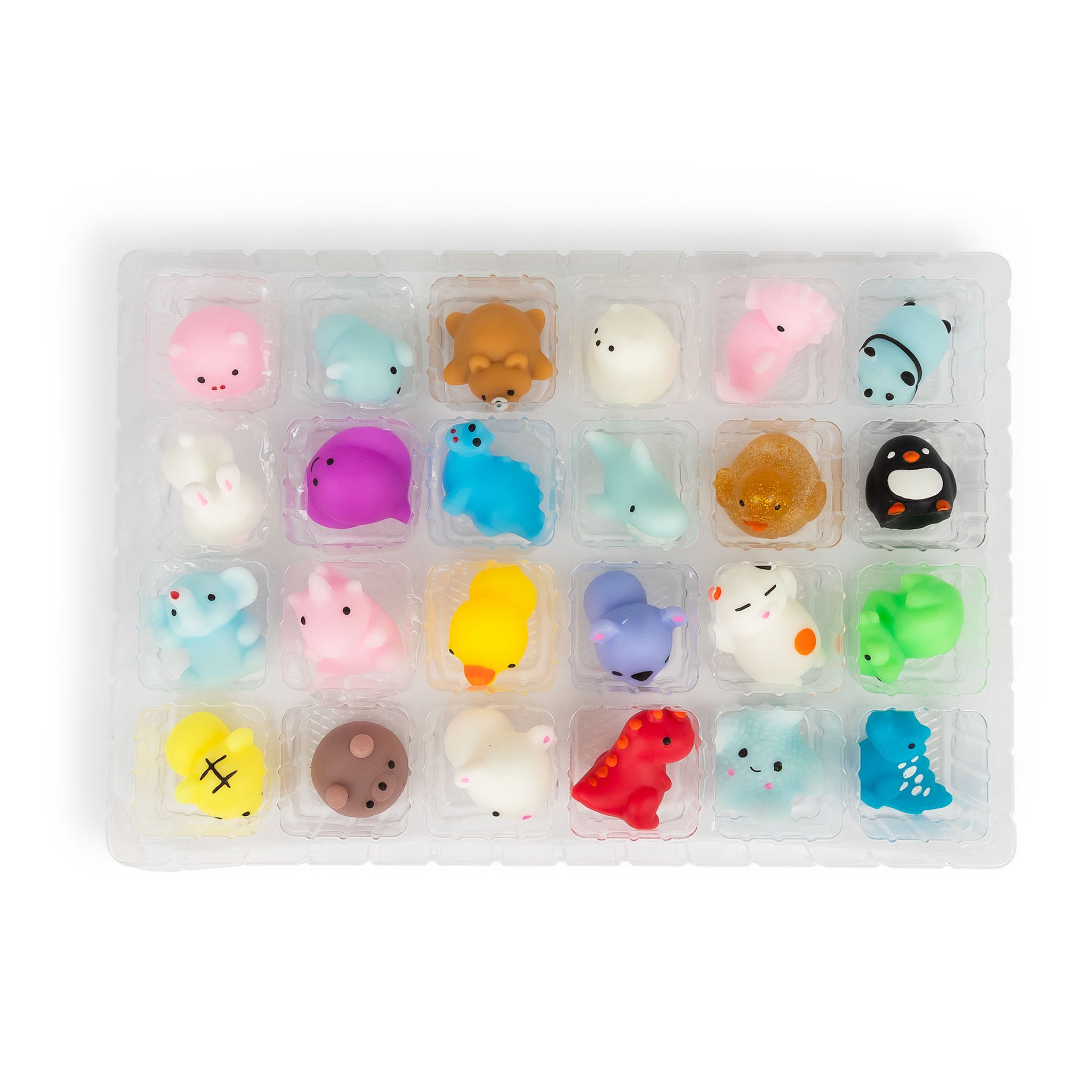 Einsatz des Adventskalenders mit den 24 Mini-Squishies in ihren einzelnen Fächern
