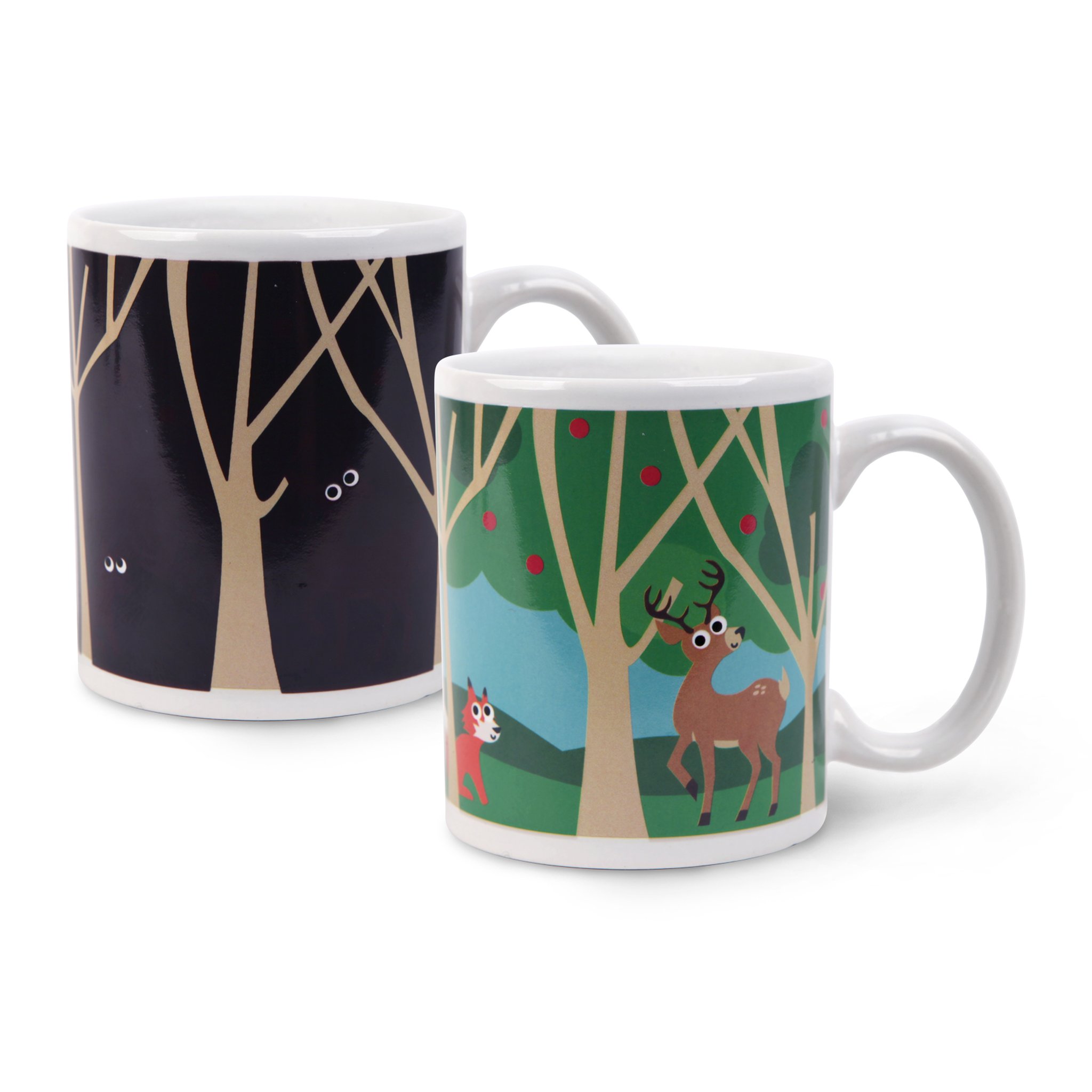 Tasse thermosensible Woodlands Kikkerland – comparaison froide et chaude