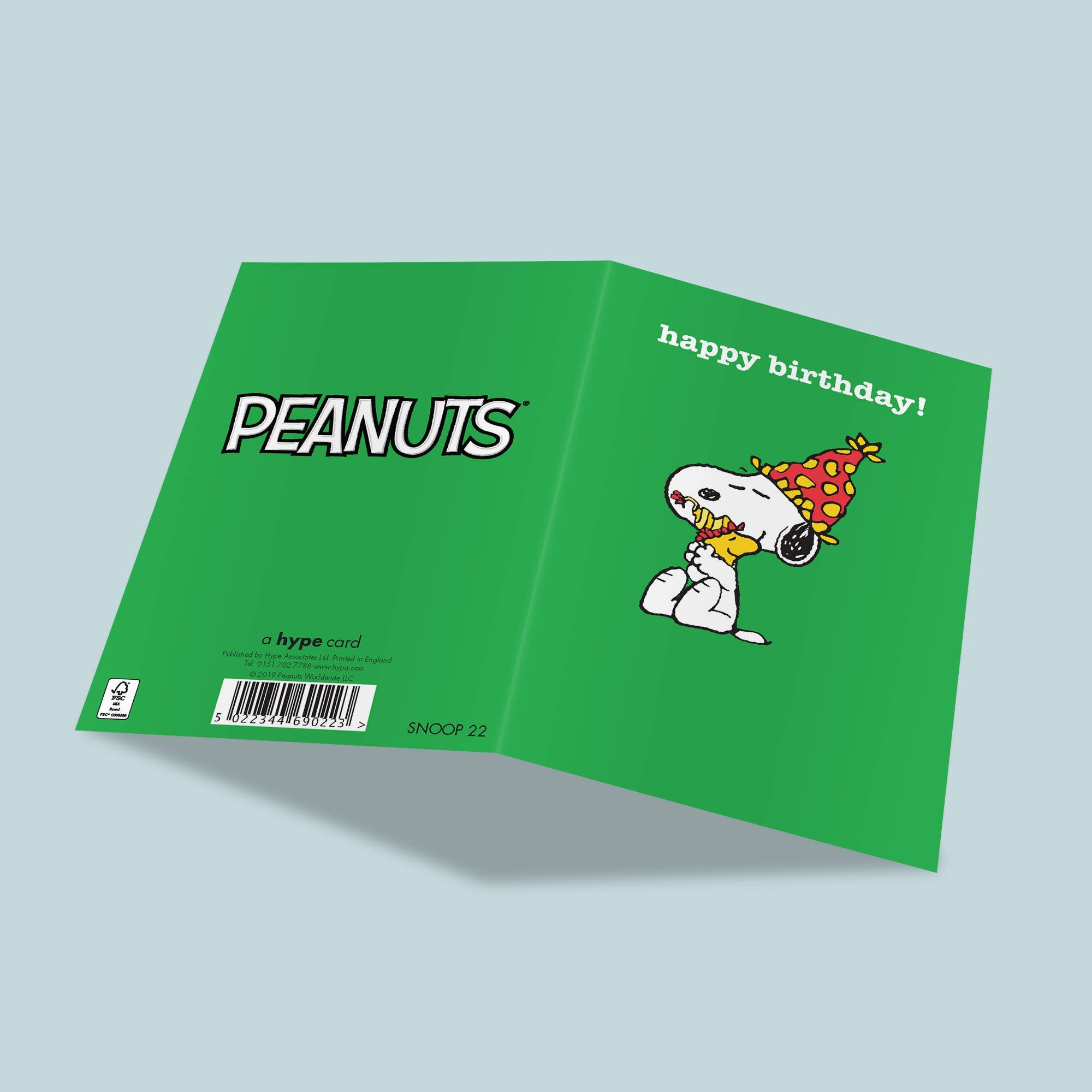 Geburtstagskarte Snoopy Birthday Cuddle – aufgeklappt