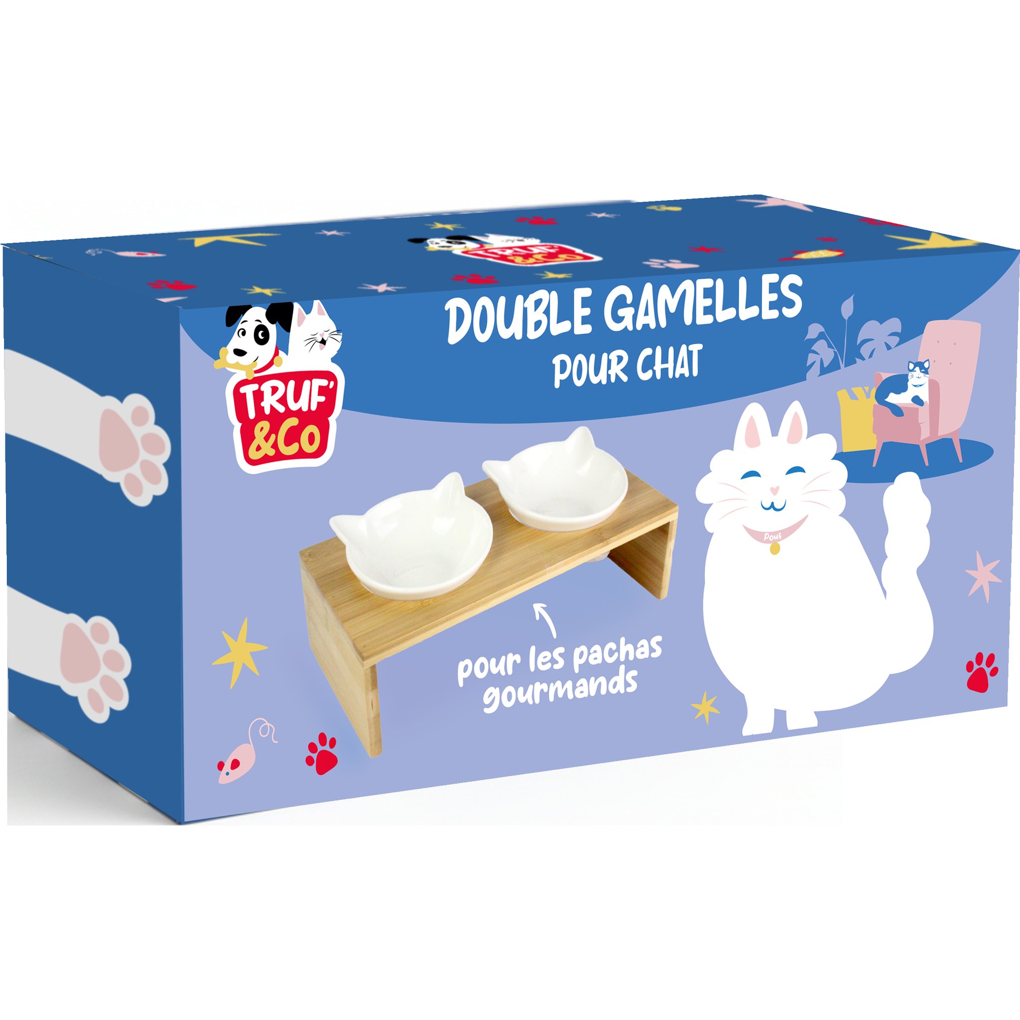 Packaging of the raised double cat bowl