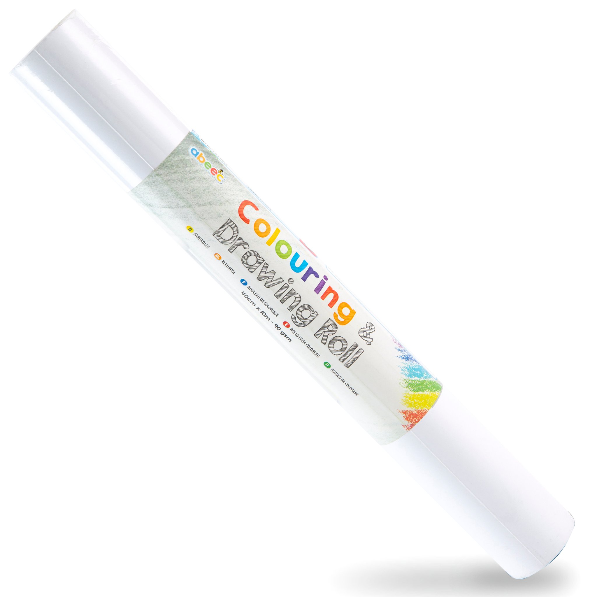 abeec colouring and drawing roll on white background