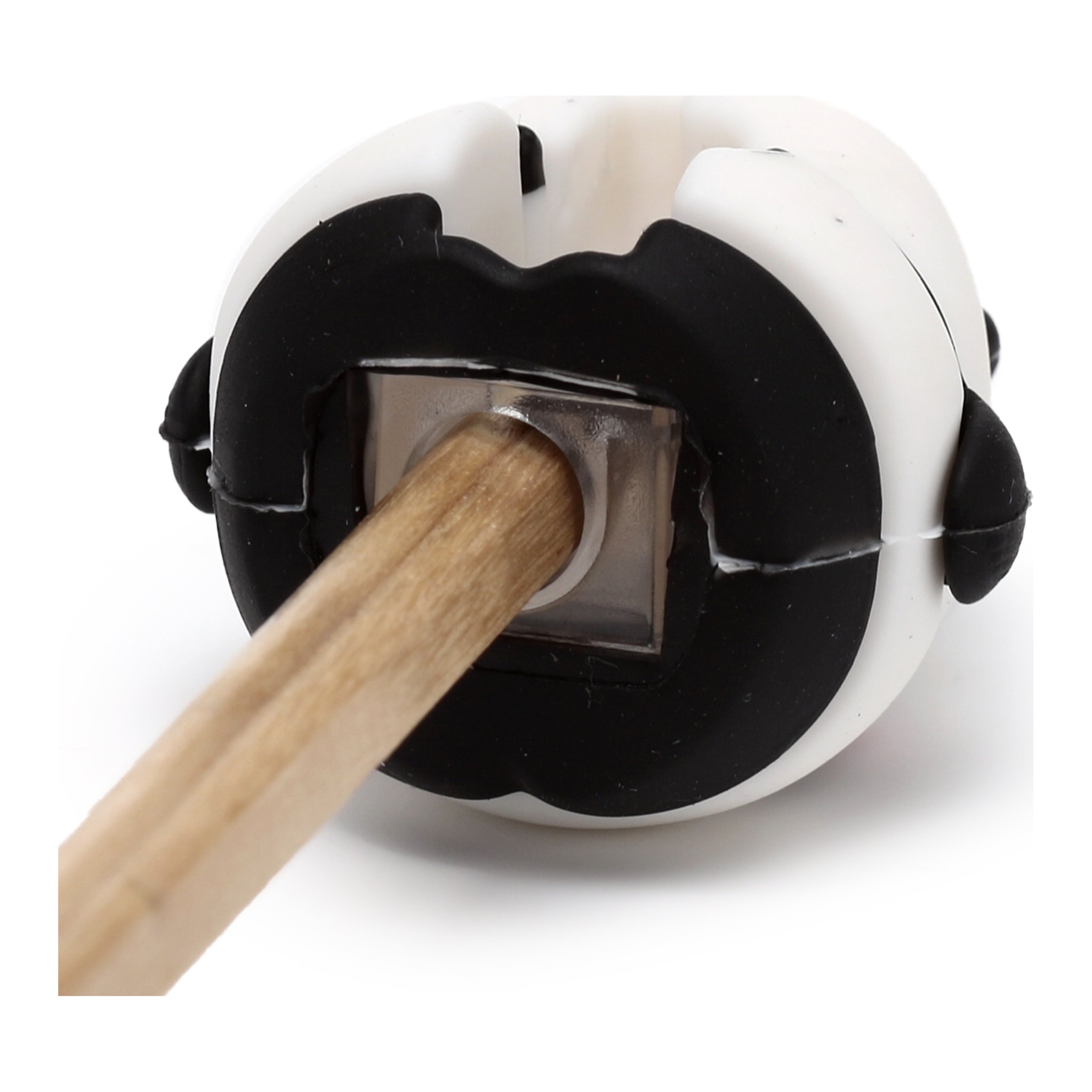 Pencil in the panda sharpener while sharpening