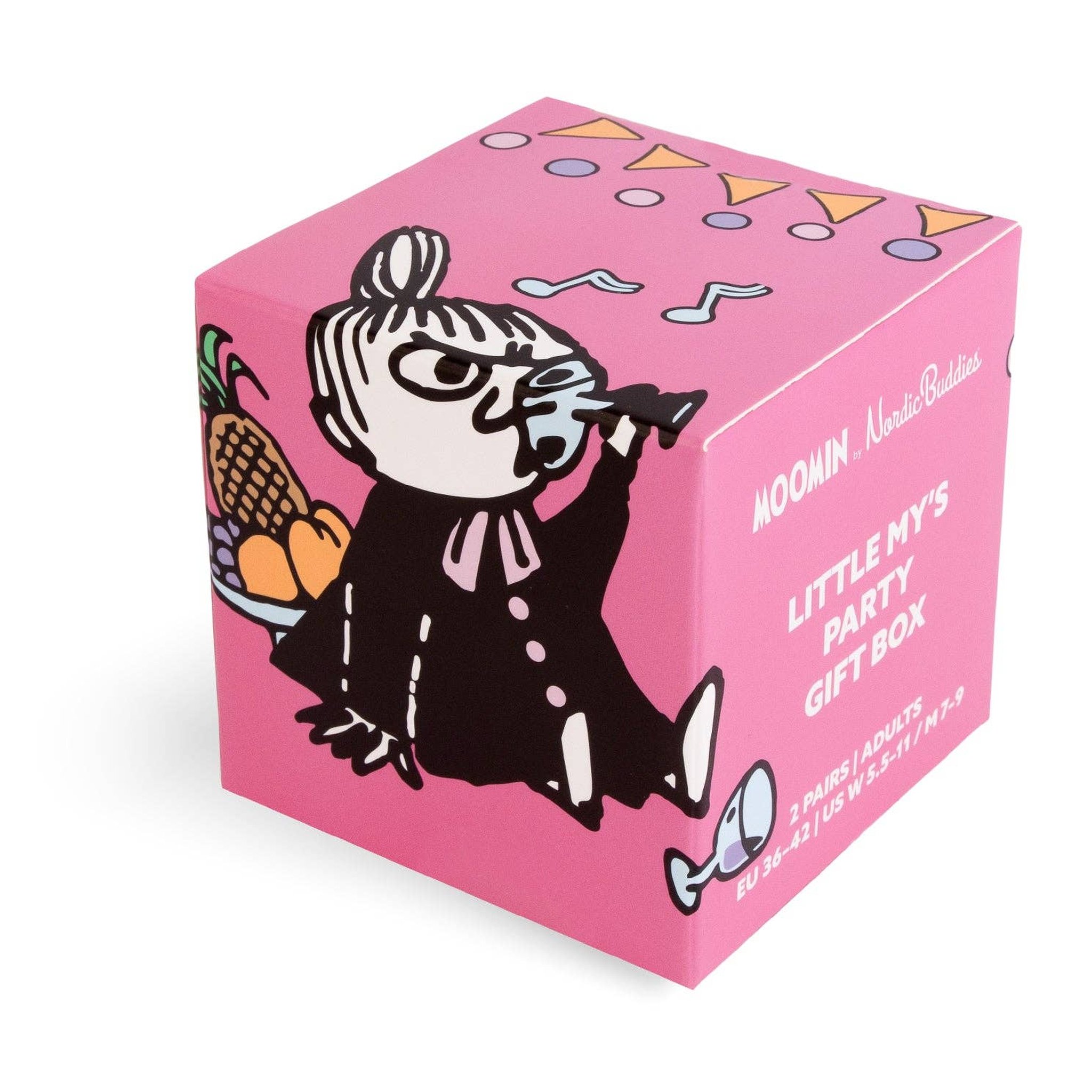 The pink cube gift box of the Moomin socks