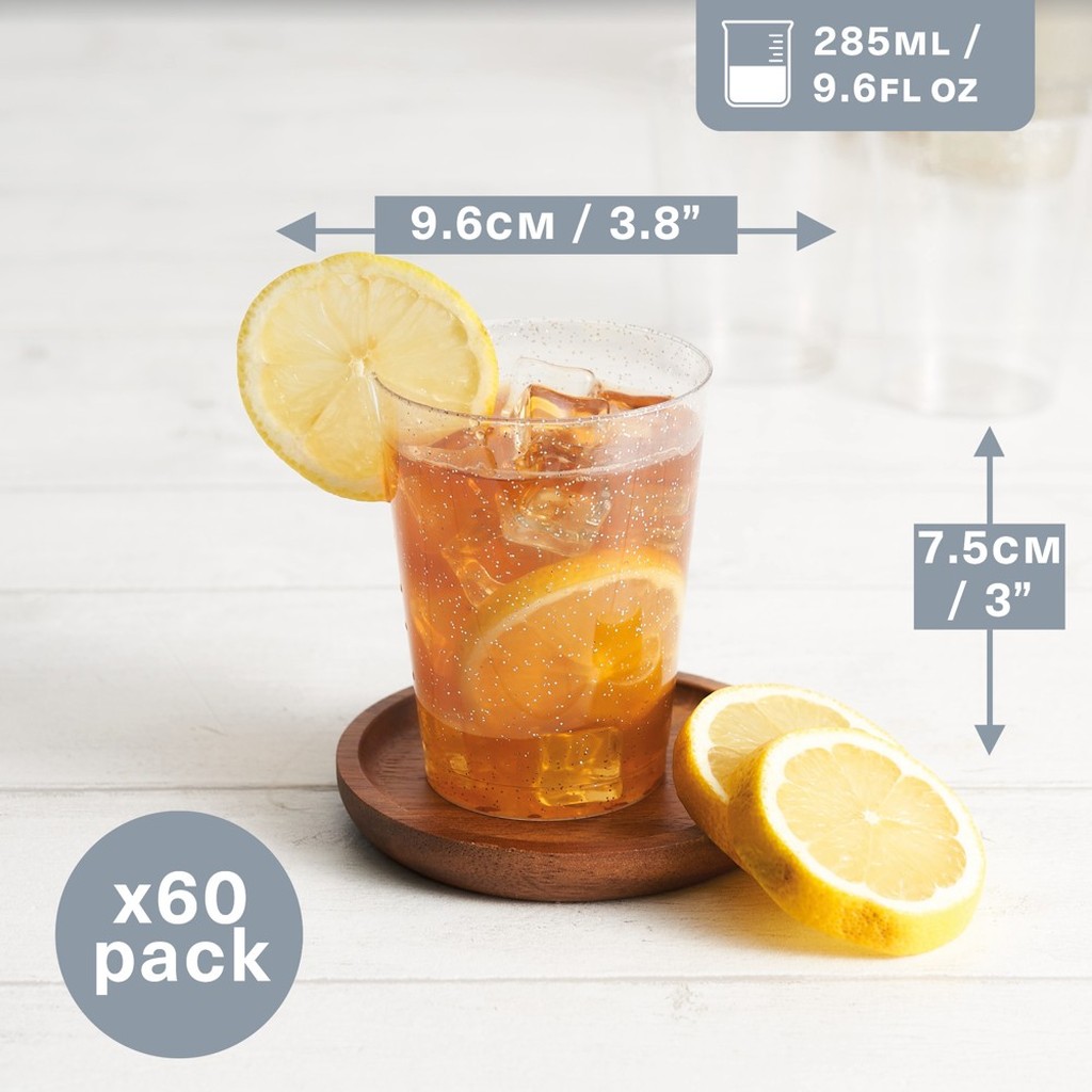 Glitzer Becher-Set Silber