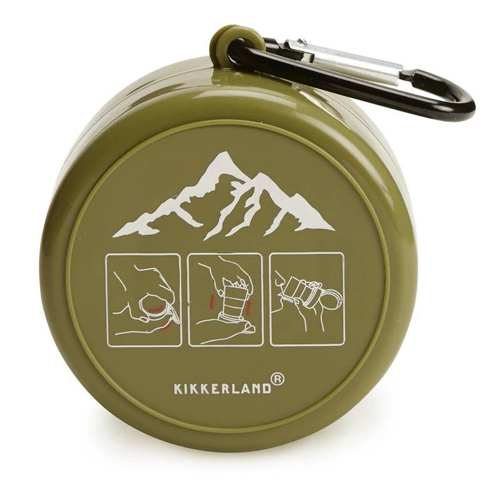 Klappbecher mit Pillenfach von Kikkerland