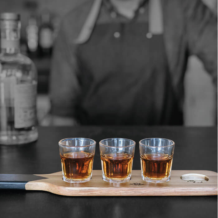 Shot Glasses & Serving Paddle