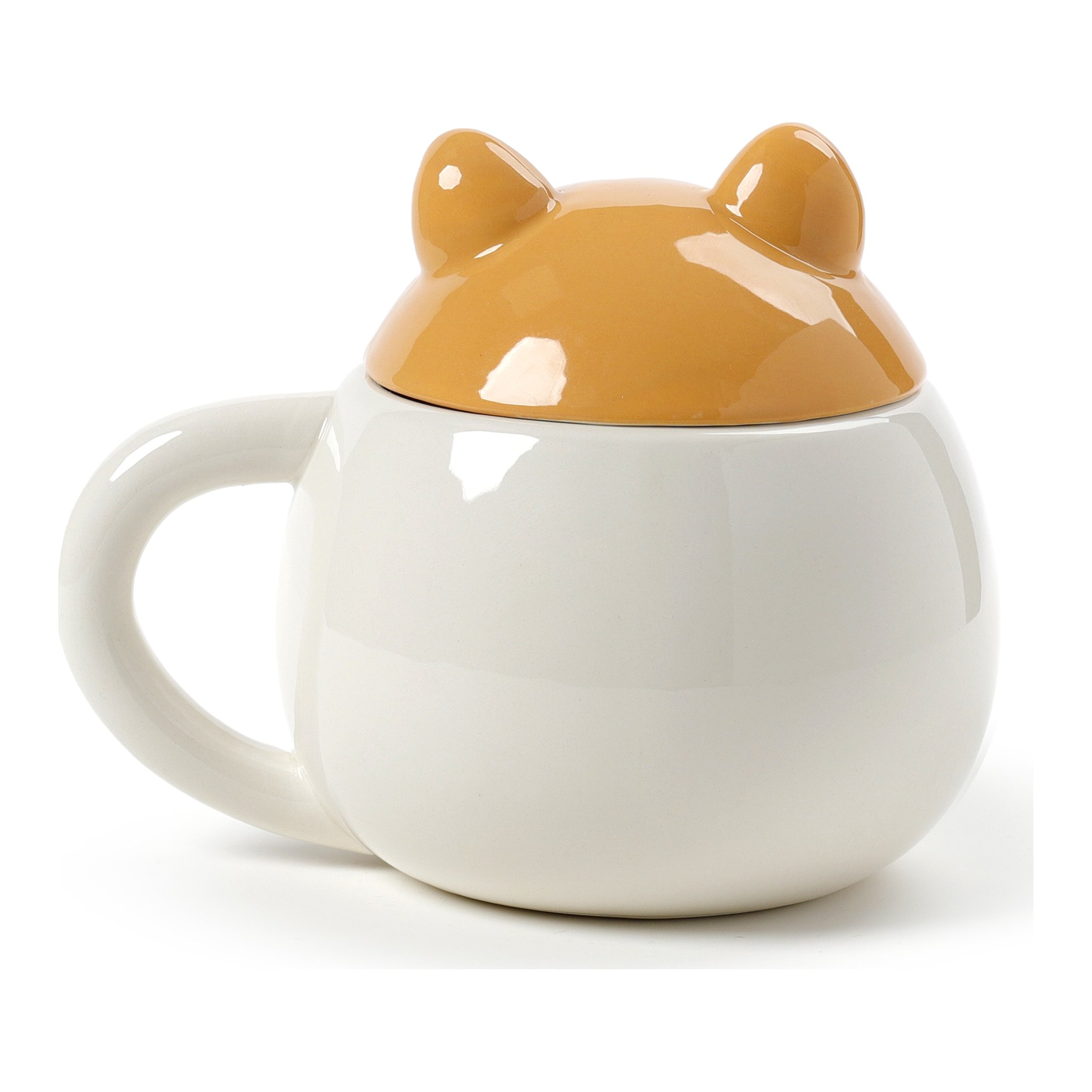 Shiba-Inu-Tasse von hinten mit Ohren am Deckel