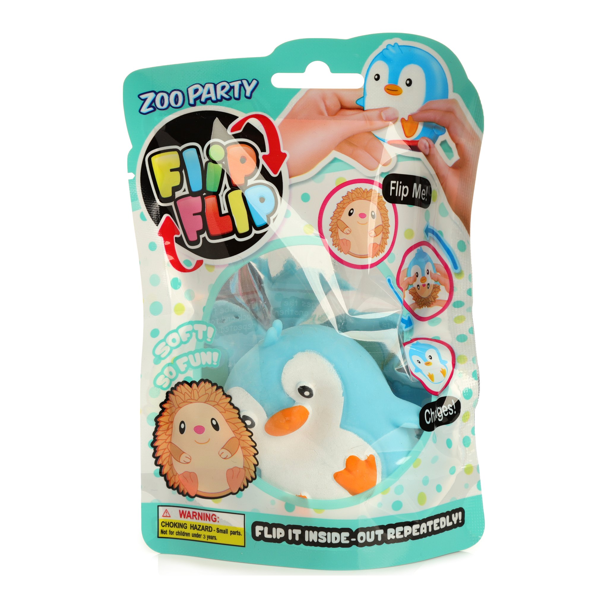 Blisterkarte «Zoo Party Flip It» mit Pinguin