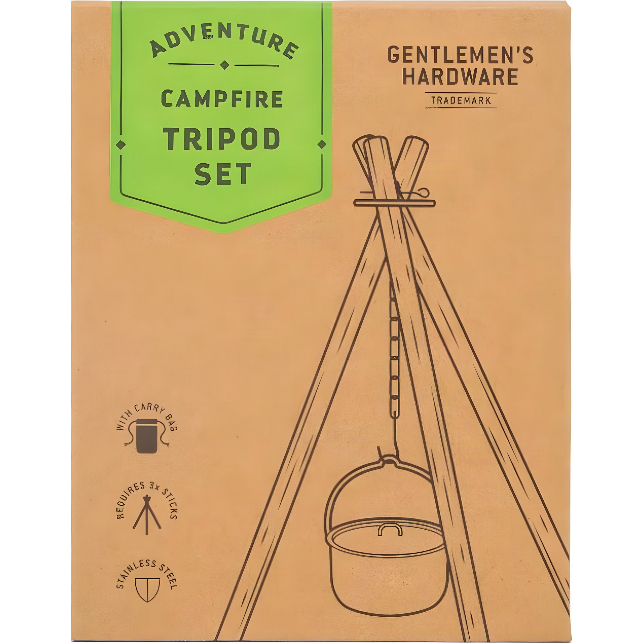Set de trépied de cuisine pour feu de camp
