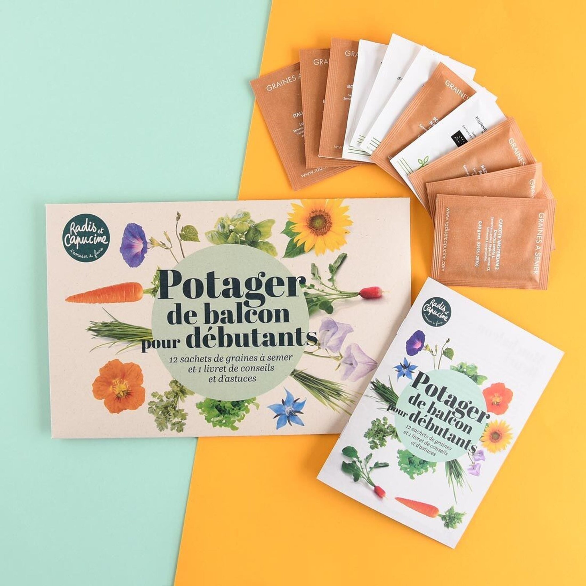 Balkon-Gemüsegarten-Samenset mit Saatgut und Anleitung