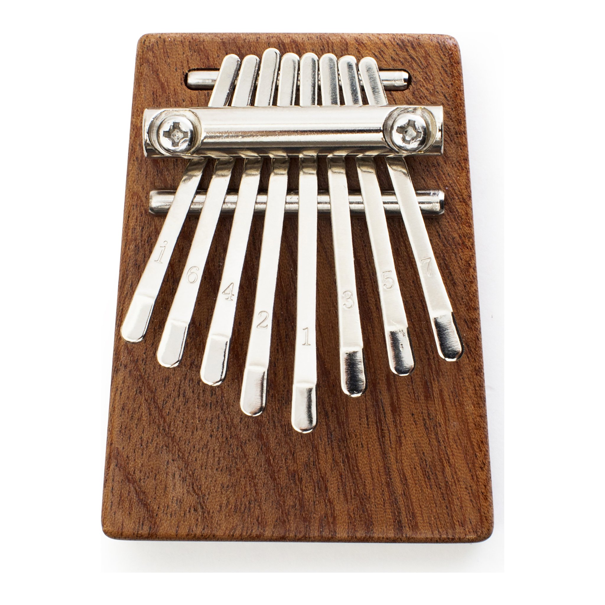 Kalimba en bois vu de dessus