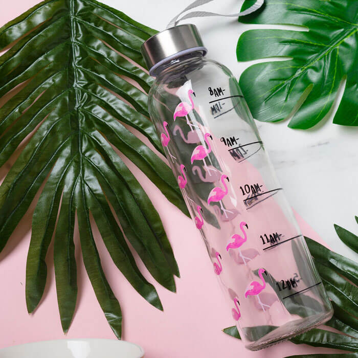 Flamingo Glass Bottle
